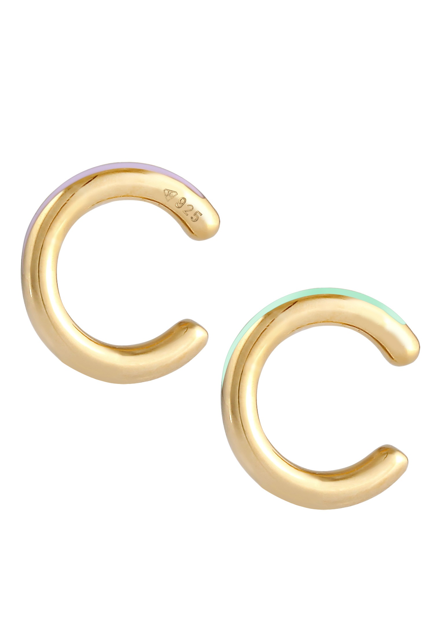 Elli Schmuckset »Ohrringe Buntes Emaille Earcuff 2er Set 925 Silber«