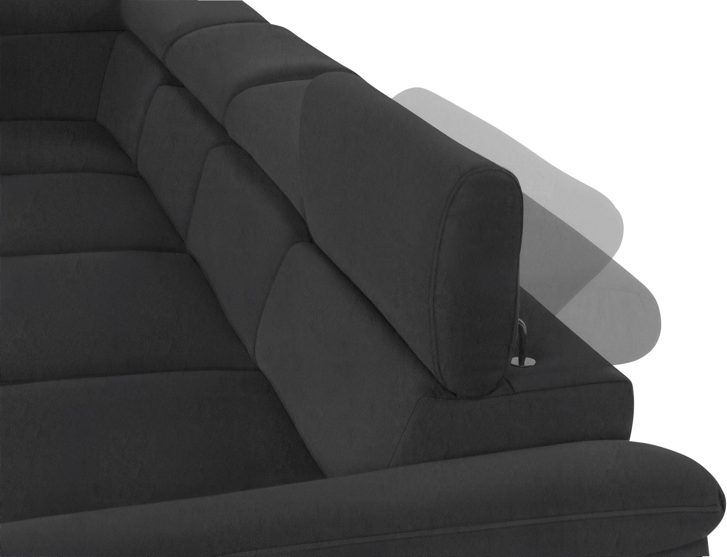 COTTA Wohnlandschaft »Komaris U-Form, B: 320 cm«, mit Kopfteilverstellung, optional Bettfunktion, Bettkasten & Licht