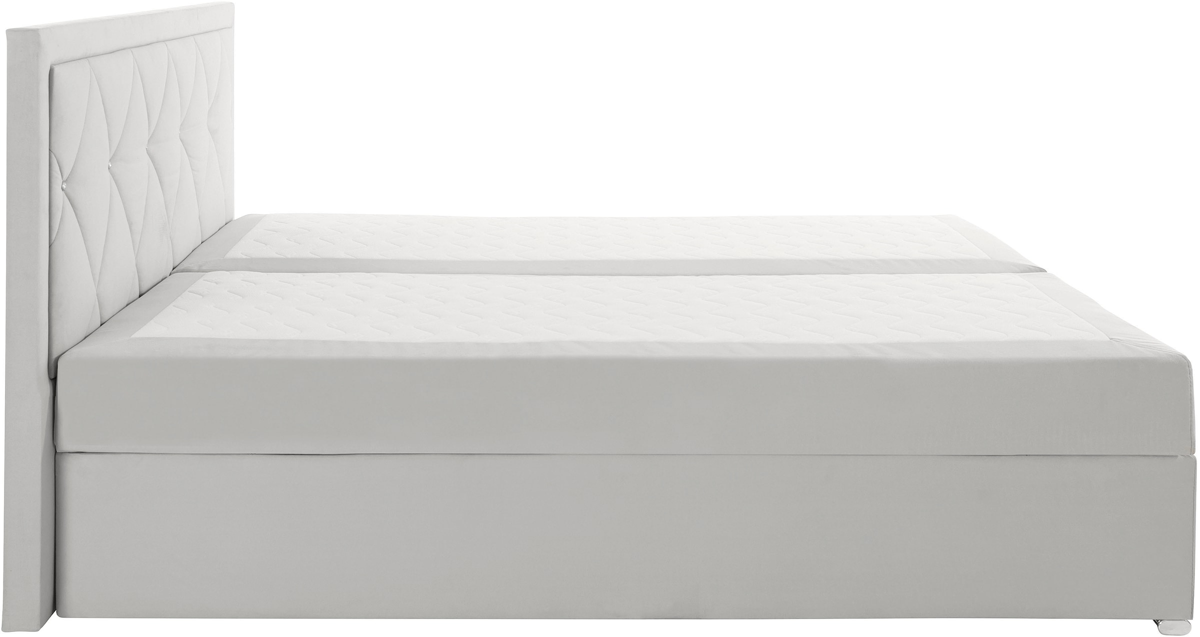 Leonique Boxbett »Alfie, Bestseller, wahlweise mit Bettkasten«, mit Straßsteinen im Kopfteil, H2, H3 und H4 wählbar
