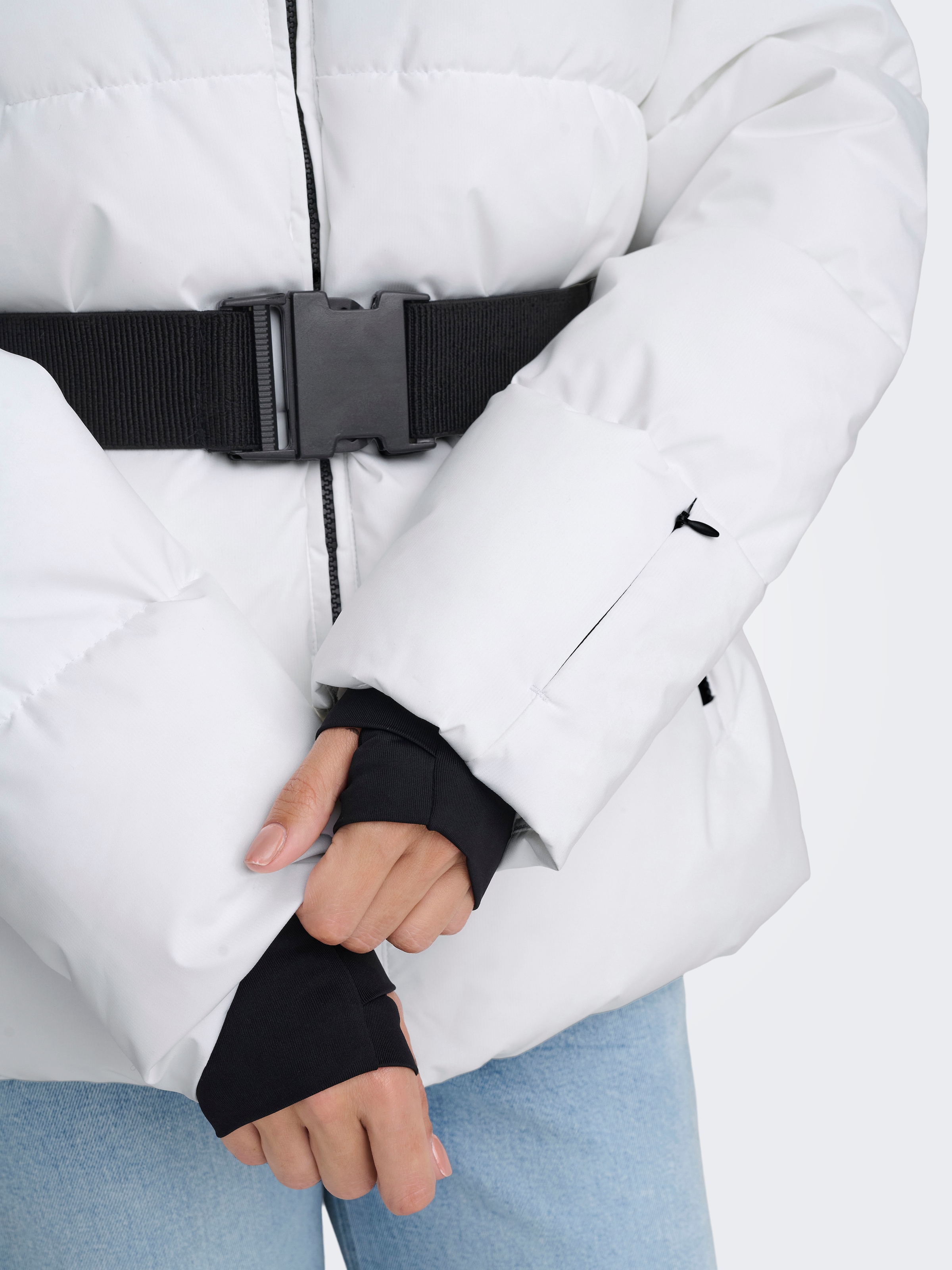 ONLY Steppjacke »ONLHARPER LIFE BELTED PREMIUM JACKET OTW« mit Kapuze