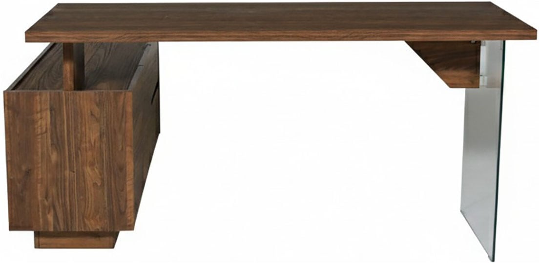 Jahnke Eckschreibtisch »LUX C 160 E« Eckschreibtisch, wechselseitig montierbar, Glas, 2 Fächer+2Schubladen