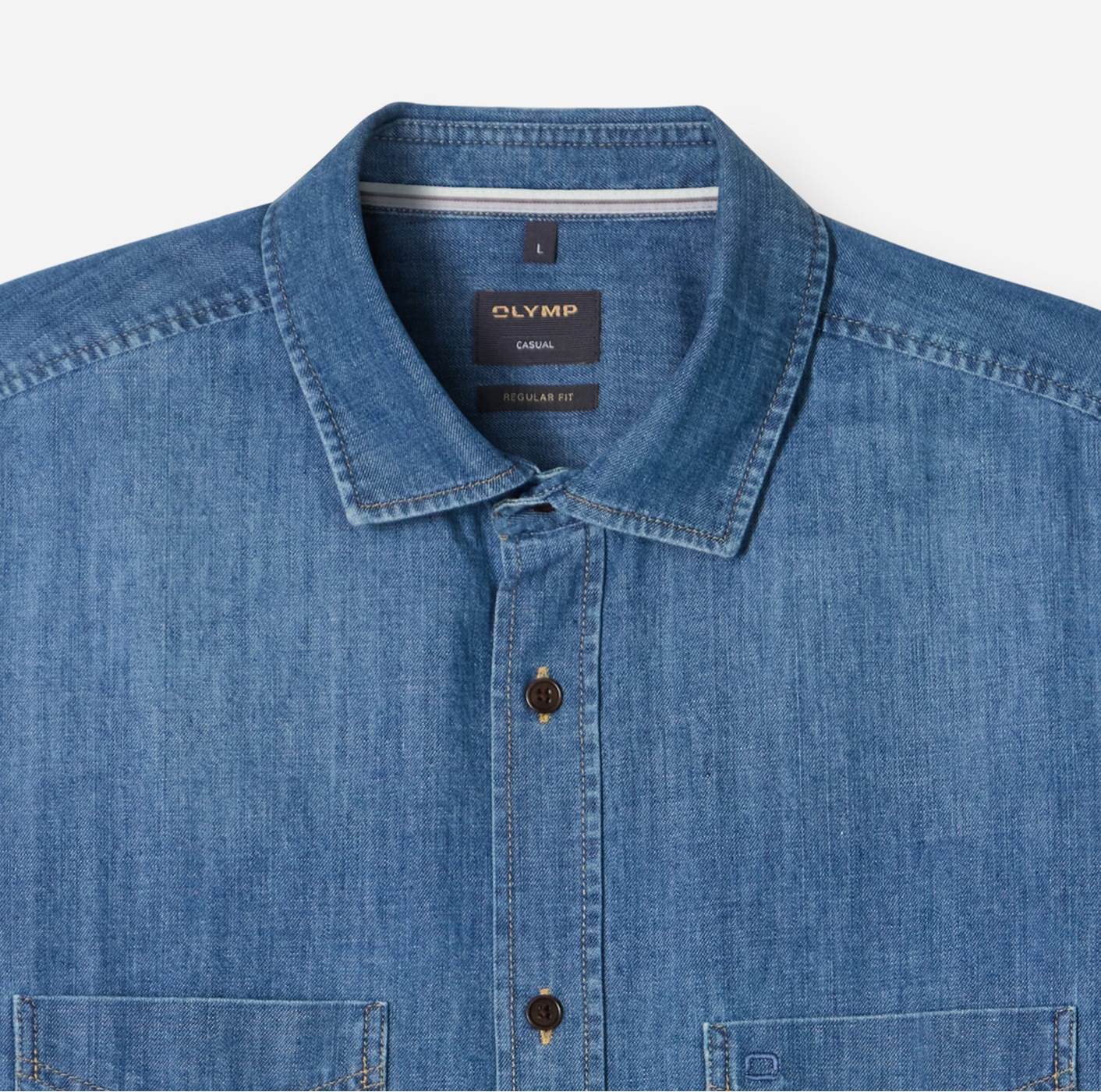 OLYMP Jeanshemd »Casual Kentkragen«, Modern Fit, Kentkragen