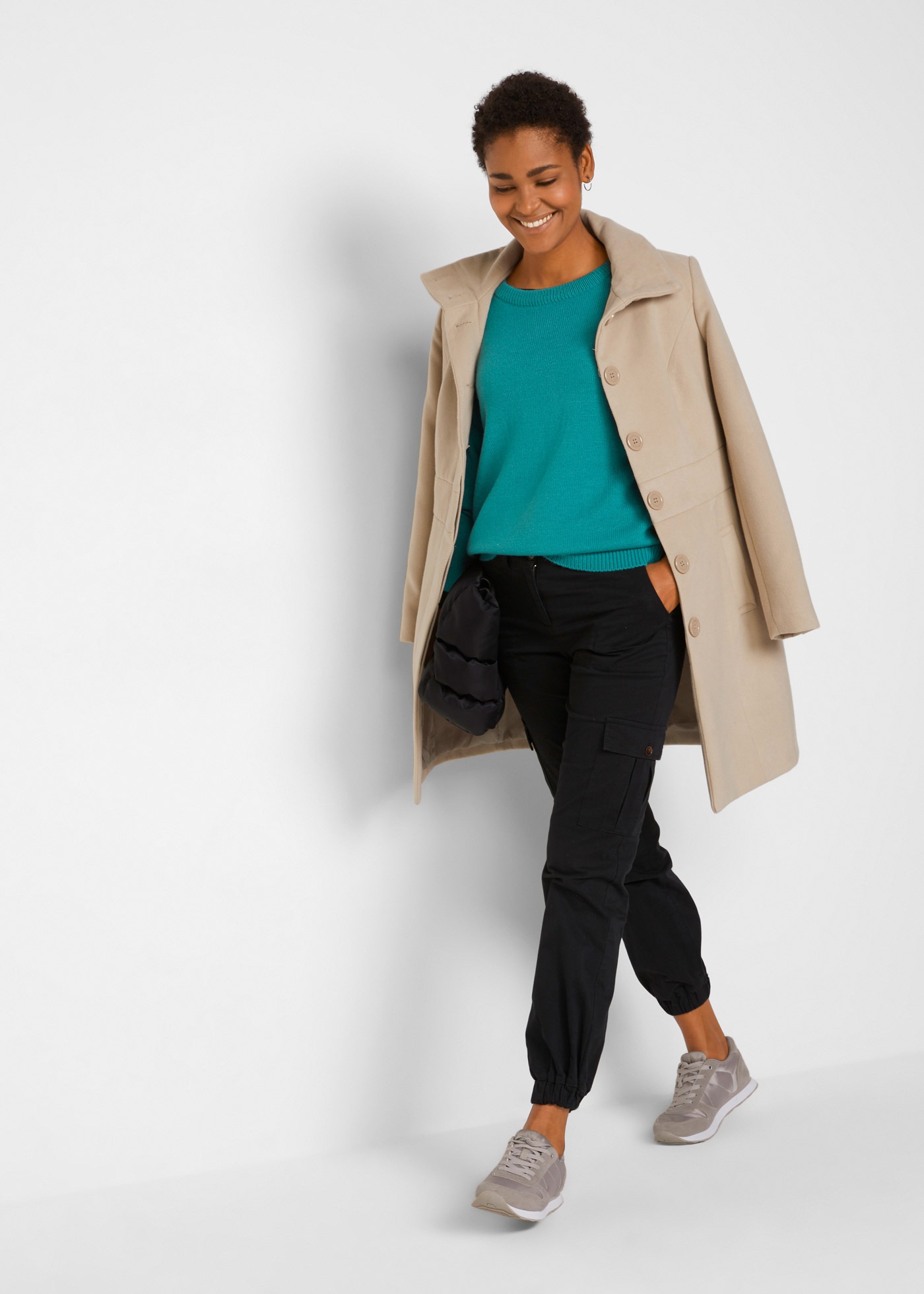 bonprix Strickpullover aus Polyacryl, mit Rundhals-Ausschnitt, lässige Passform