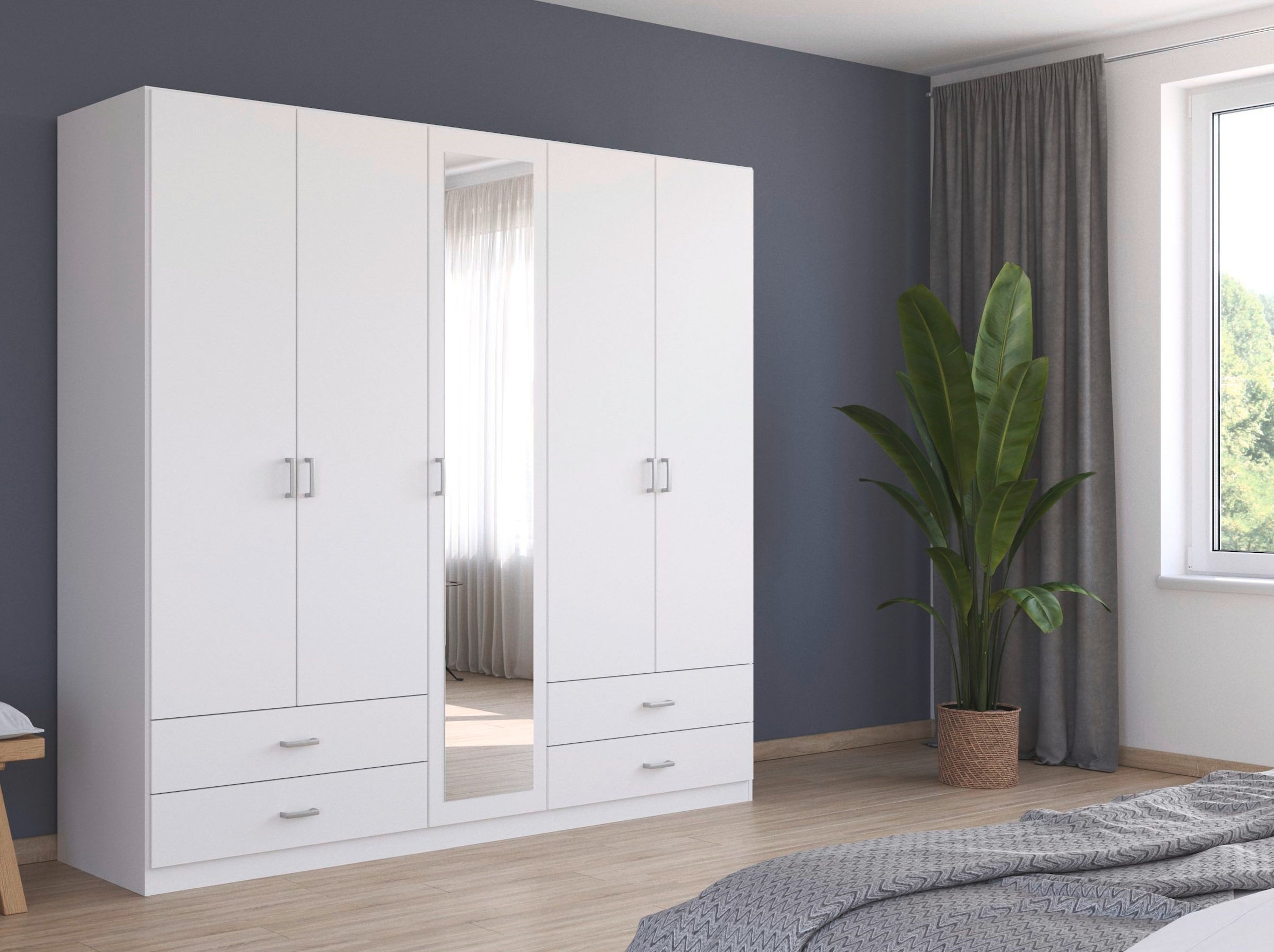 rauch Drehtürenschrank »Kleiderschrank Schrank Garderobe Wäscheschrank BORBONA« Breiten 226/271 cm, Höhe 210 cm,  in 2 Breiten, mit Spiegel und vielen Farbkombinationen MADE IN GERMANY