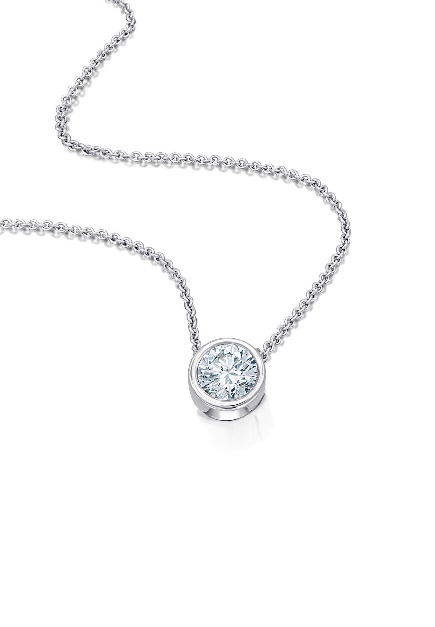 ONE ELEMENT Goldkette »0.2 ct Diamant Brillant Zarge Halskette aus 585 Weißgold  45 cm Ø 5,45 mm«