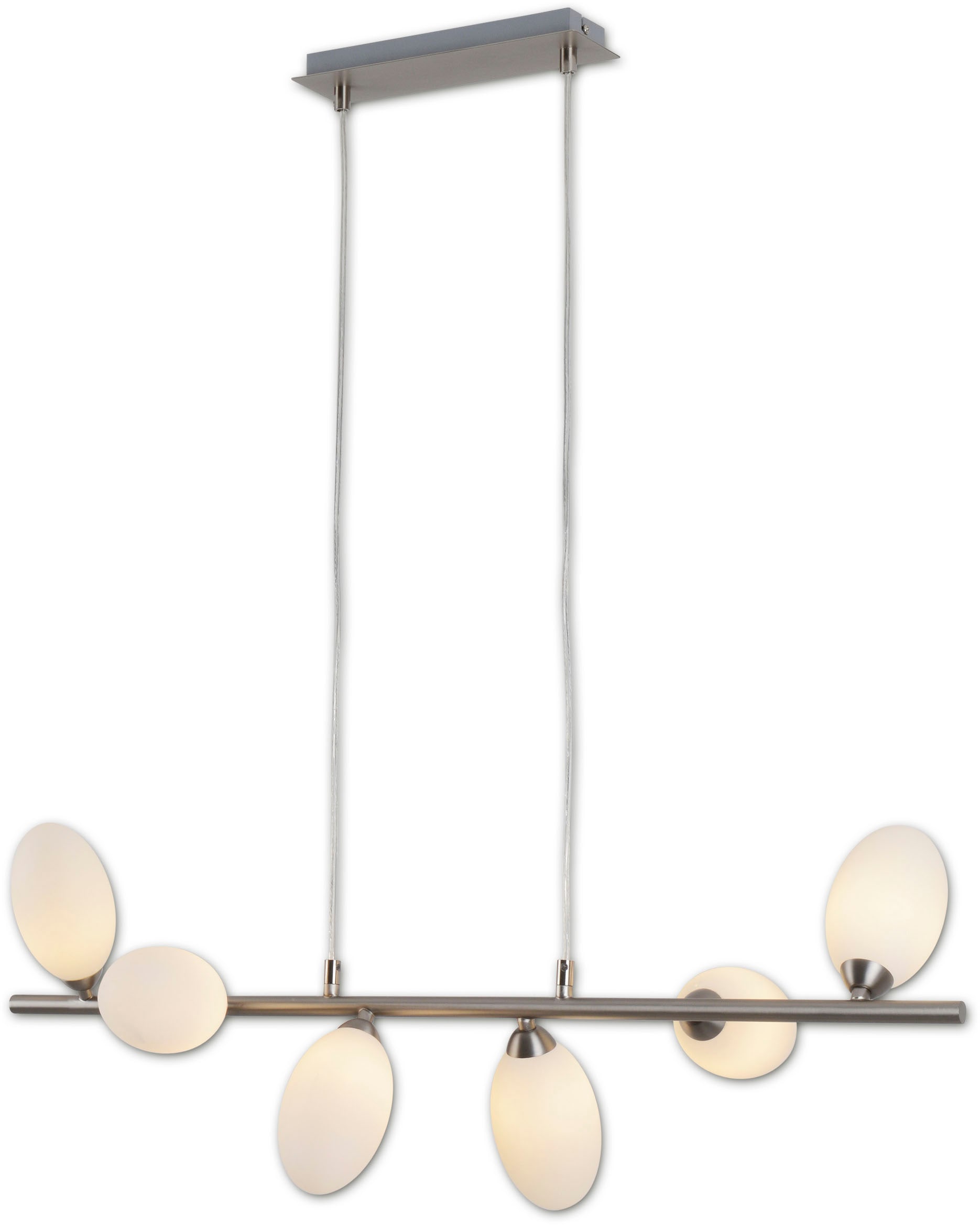 näve LED Pendelleuchte »Eleganza«, 6 flammig, Leuchtmittel G9 | LED wechselbar, 6 flg., Spots mit opalem Glas, L: 25cm, incl. 6x G9 LED/6x4W warmweiß
