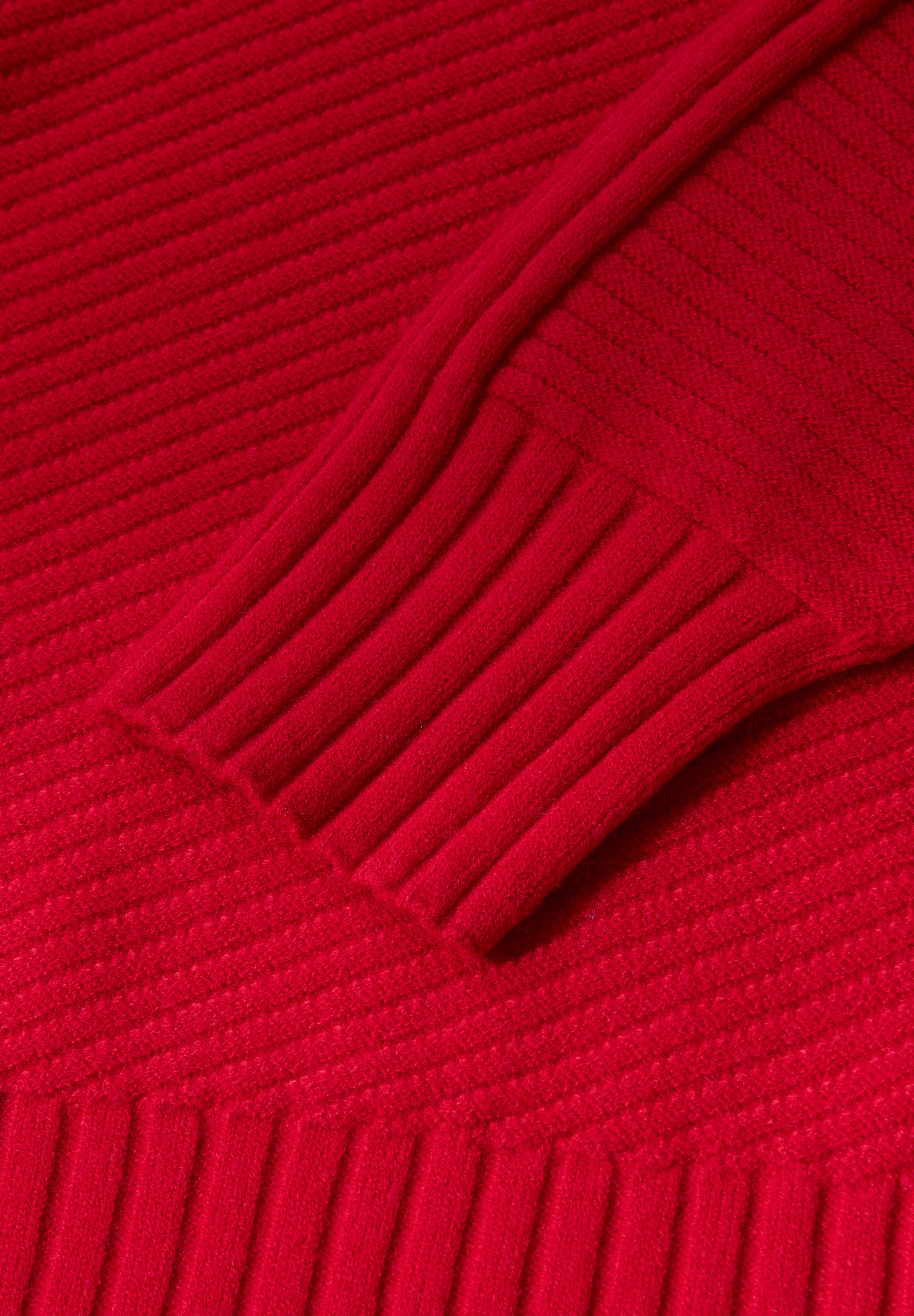 STREET ONE Strickpullover mit Struktur und Stehkragen/Turtleneck