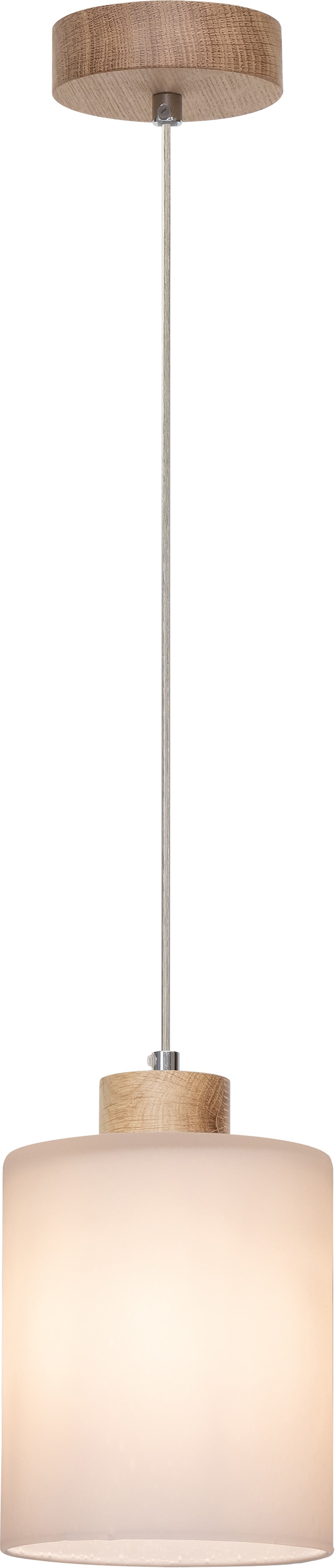BRITOP LIGHTING Pendelleuchte »ZEFIR«, 1 flammig, Leuchtmittel E27 | ohne Leuchtmittel-Leuchtmittel wechselbar, Naturprodukt aus Eichenholz, Hochwertiger Glasschirm