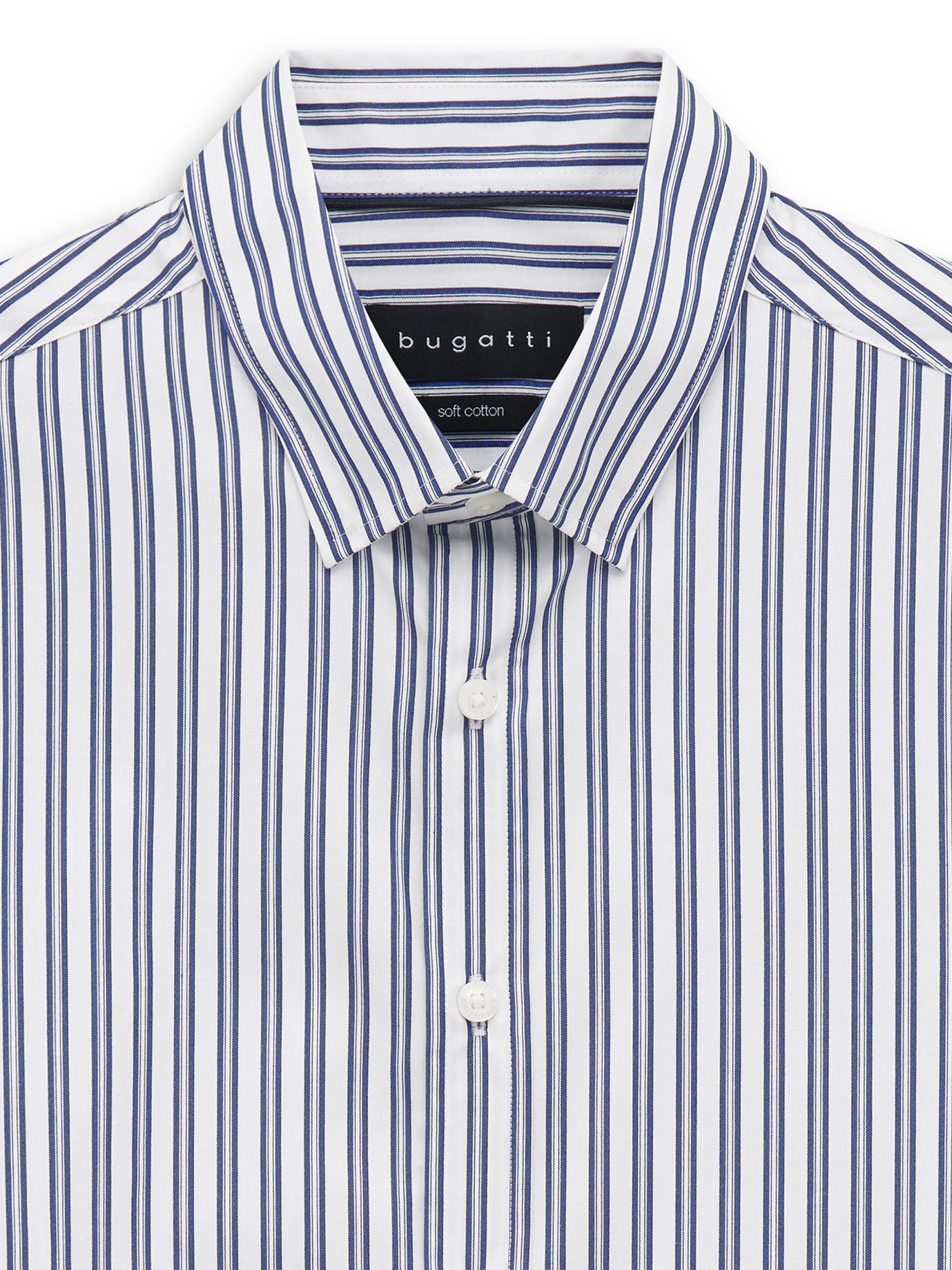 bugatti Langarmhemd »Modern Fit« Modern Fit Baumwolle Gestreift Under Button-Down