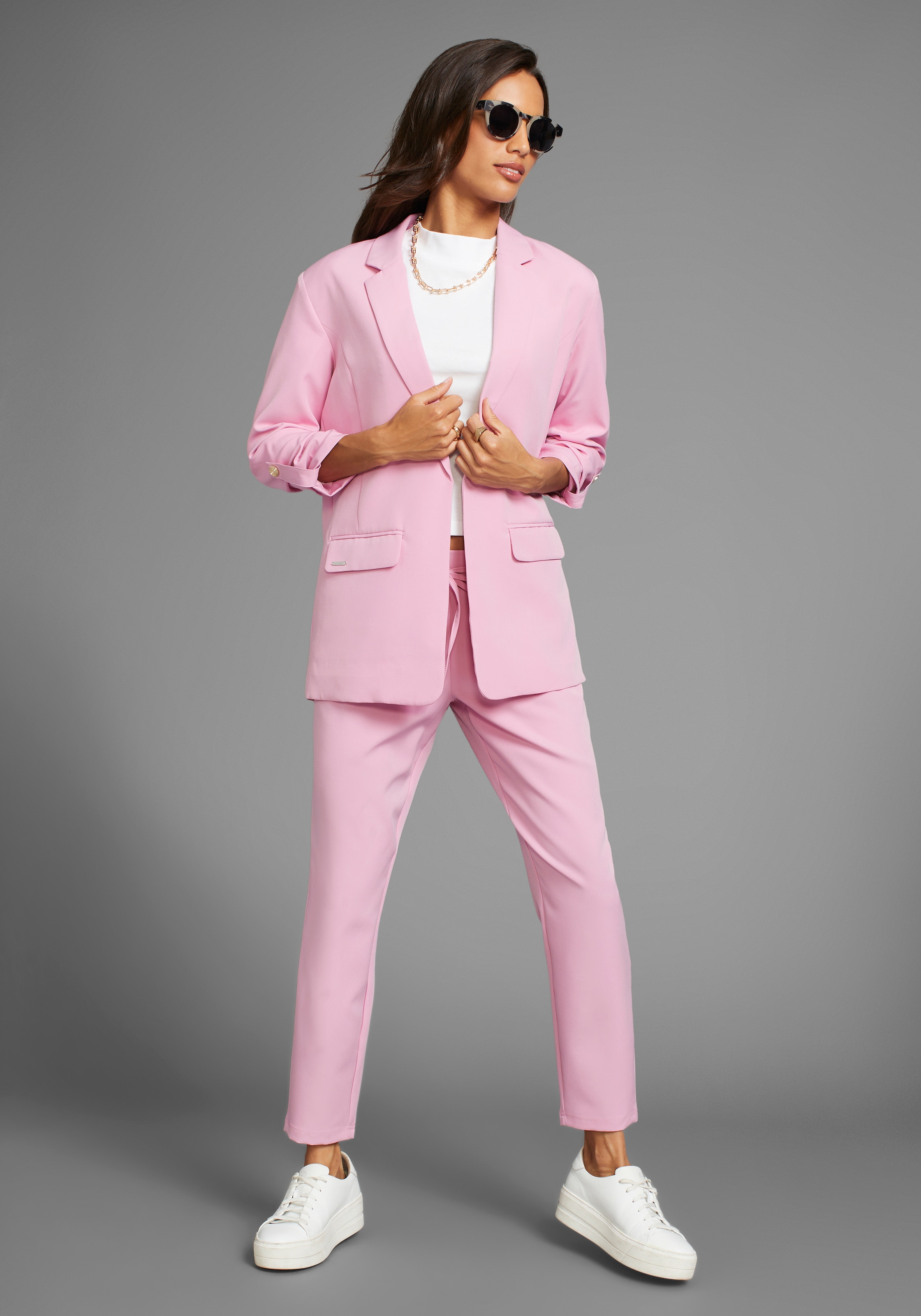 Laura Scott Blusenblazer, mit modischem Ärmelriegel