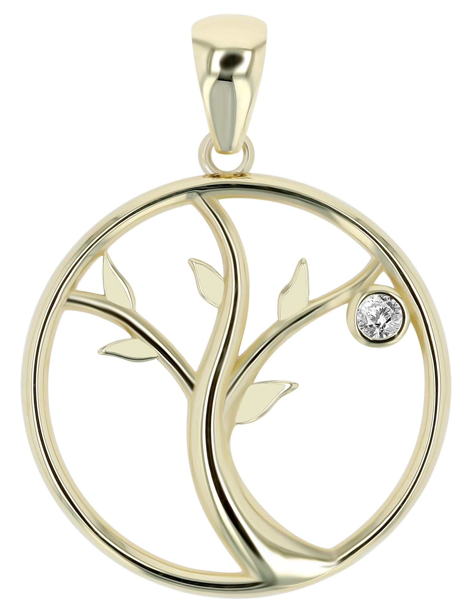 Adelia´s Kettenanhänger »Damen Anhänger ¿ Lebensbaumanhänger aus 333 Gold mit Zirkonia«