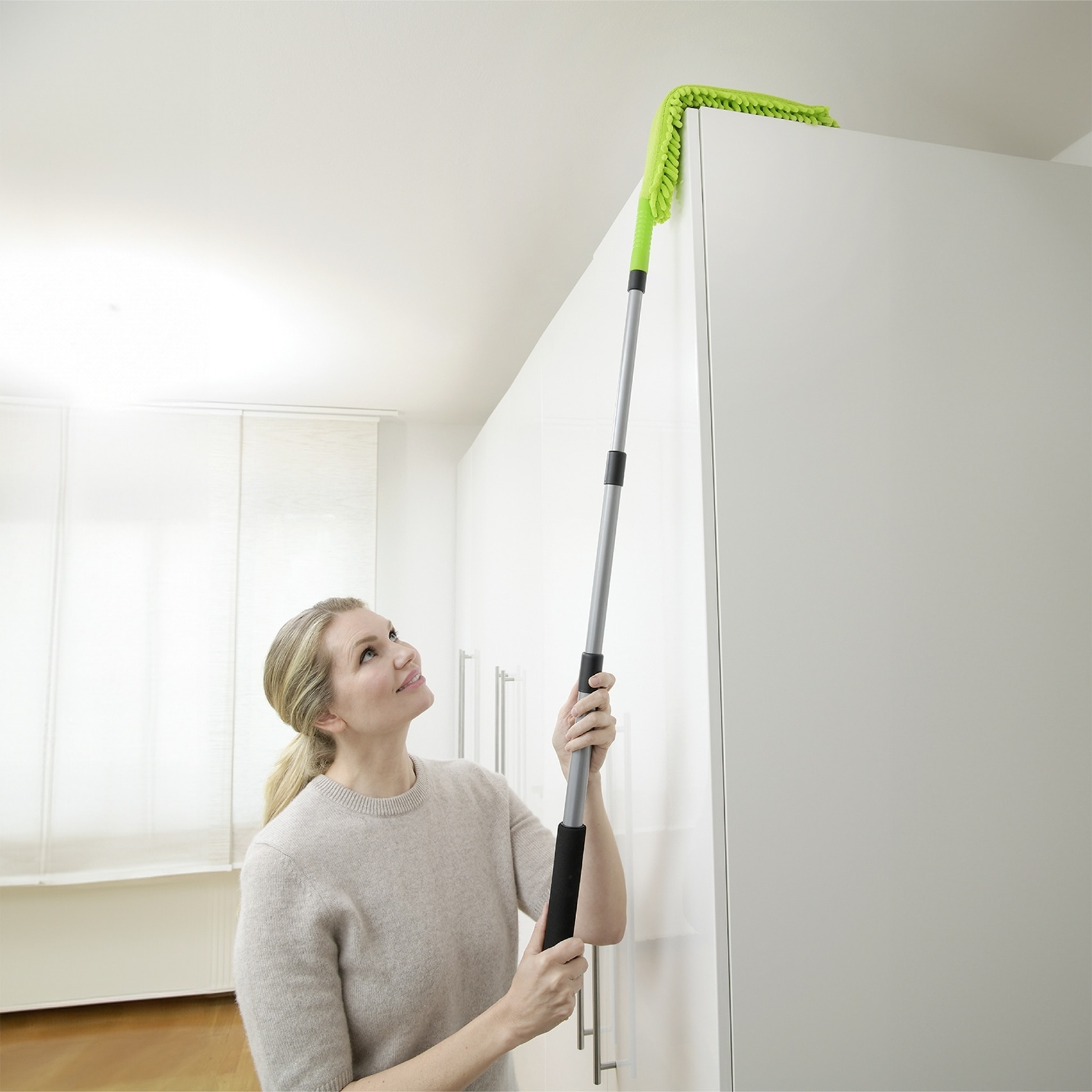 Maximex Staubwedel »Teleskop-Staubschwert mit Knickgelenk«, magnetisch anziehender Staubwischer, ultraflach, 2-Seiten Bezug