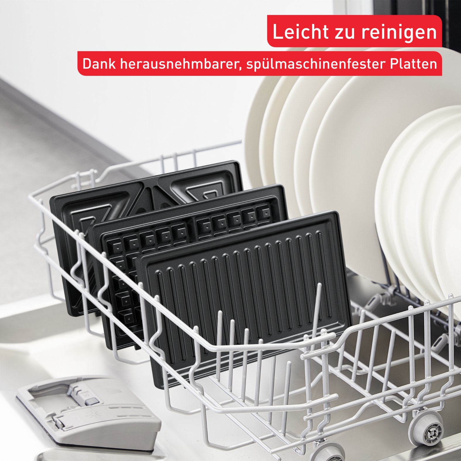 Tefal Sandwichmaker »Ultracompact 3-in-1 Sandwich/Waffel/Panini, Antihaftbeschichtung«, 700 W, platzsparende Aufbewahrung, Maße: 23 x 23 x 9 cm, SW383D