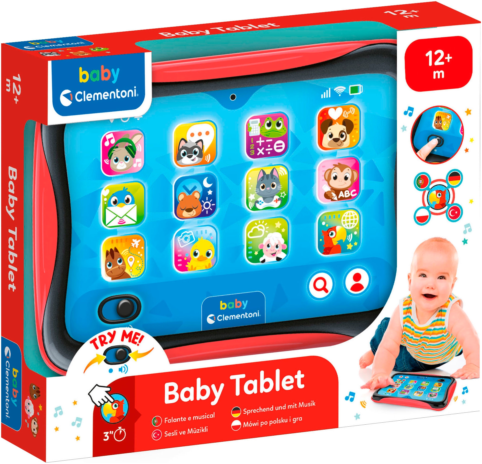 Clementoni® Lerntablet »Baby Clementoni, Baby-Tablet«, Mit Licht und Sound