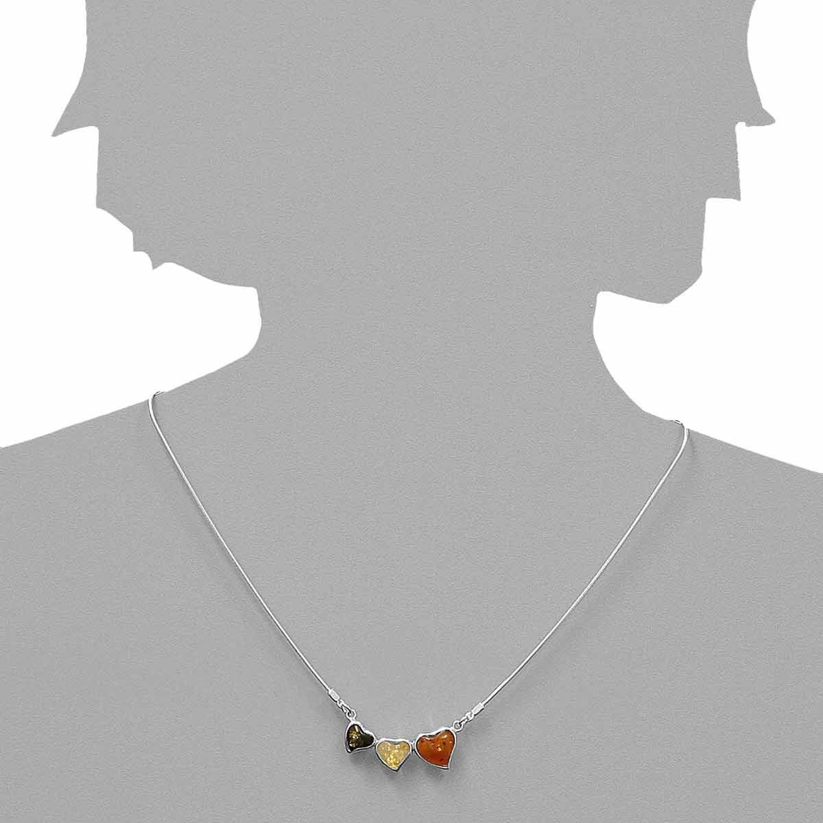 OSTSEE-SCHMUCK Collier »- Herz - Silber 925/000 - Bernstein«