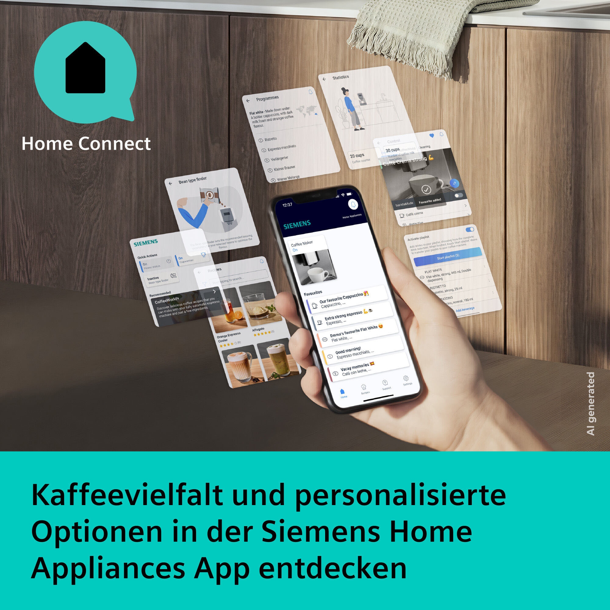 SIEMENS Kaffeevollautomat »EQ500 TP553E09, Doppeltassenfunktion, 8 Getränke, einfache Reinigung« Keramikmahlwerk, entnehmbare Brüheinheit, Steuerung per App, Schwarz
