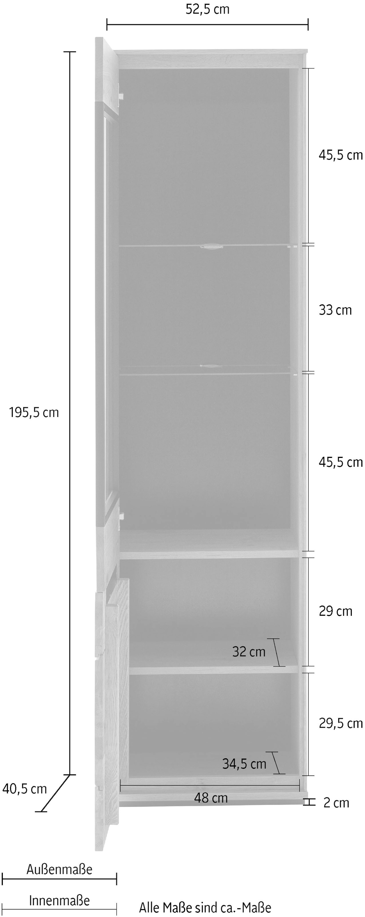 MCA living Standvitrine »Araya Vitrine«, (1 St.), Türen gedämpft
