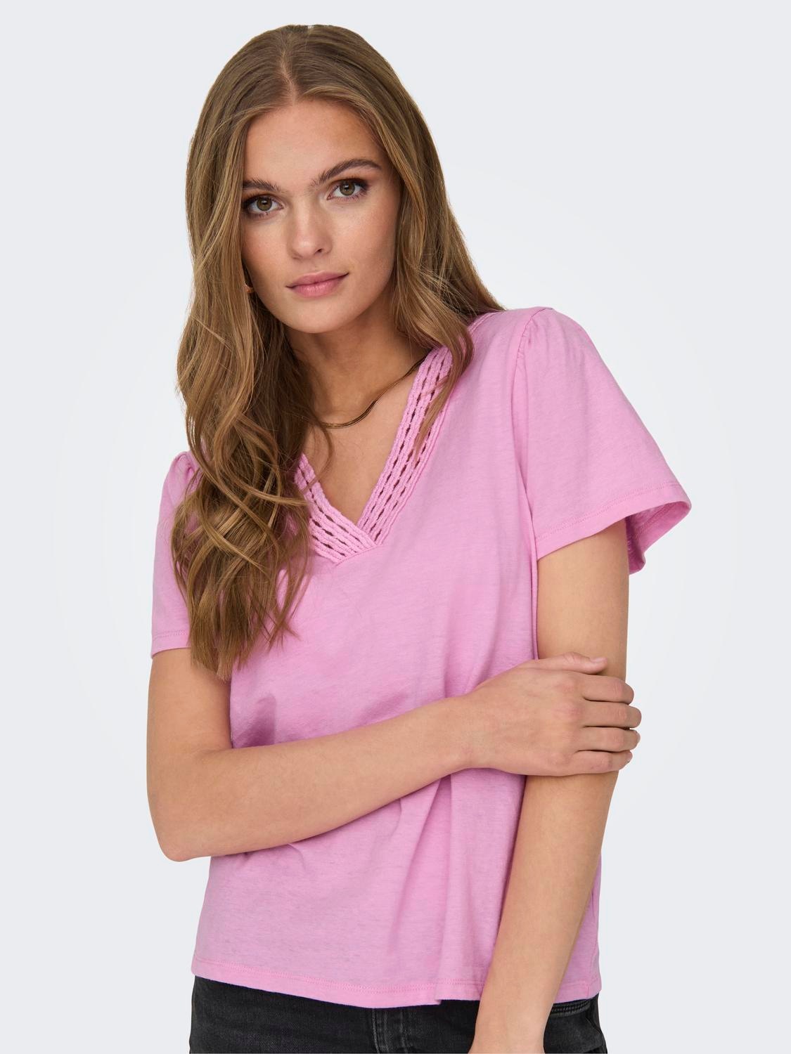 ONLY V-Shirt »ONLBENITA S/S V-NECK TOP JRS«