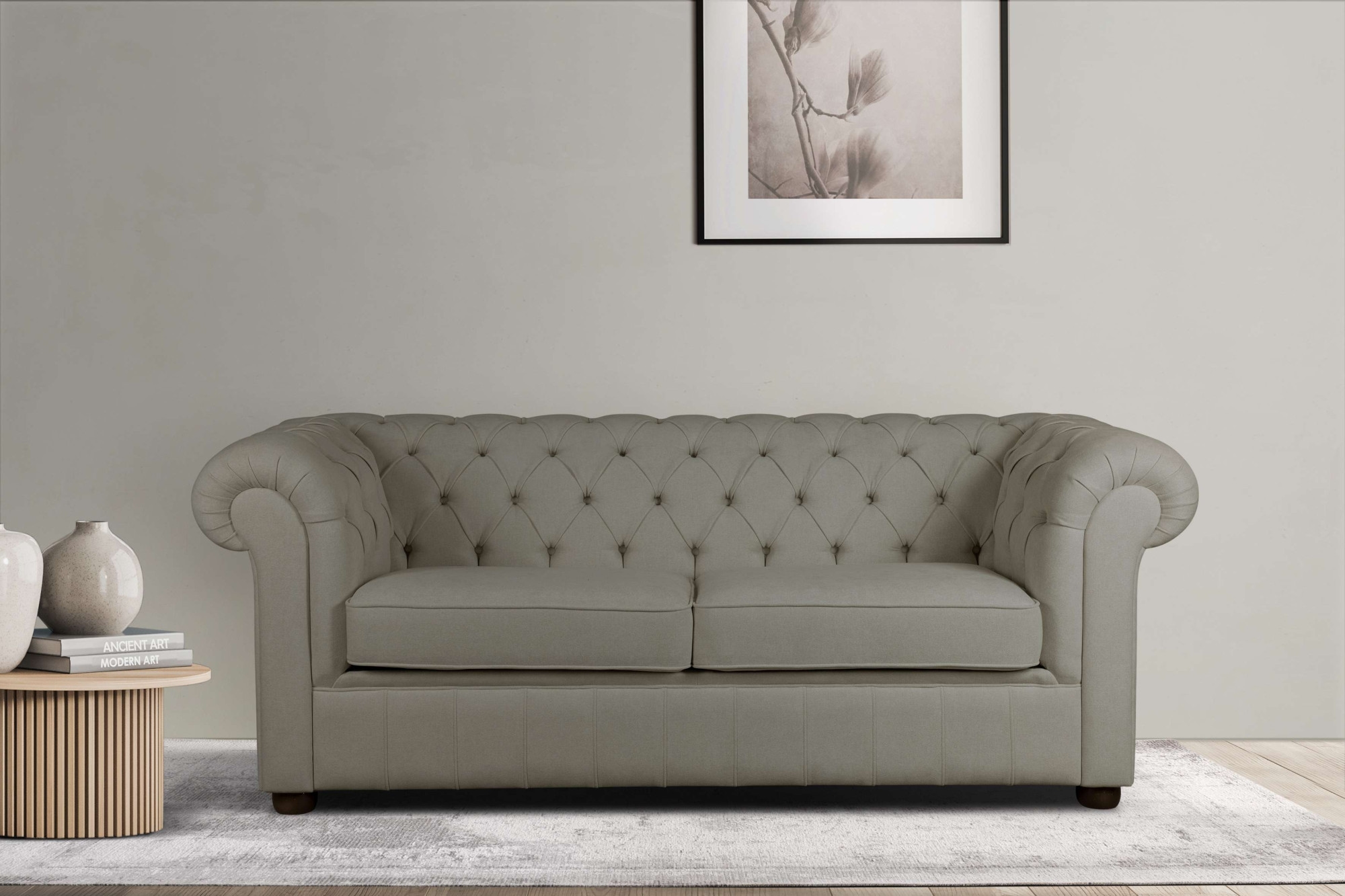 Home affaire 3-Sitzer »CHARENTE, optionale Schlafsofa, Chesterfield-Sofa, Bettfunktion« mit edler Knopfheftung und typischen Armlehnen, B/T/H 198/89/74 cm