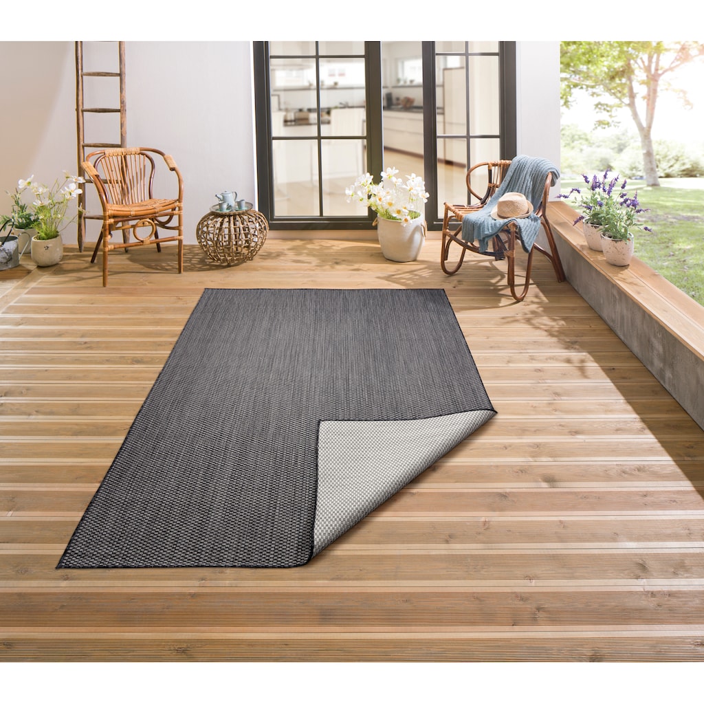 my home Teppich »Rhodos«, rechteckig, Outdoor geeignet, Sisal-Optik, Wetterfest & UV-beständig, Wendeteppich