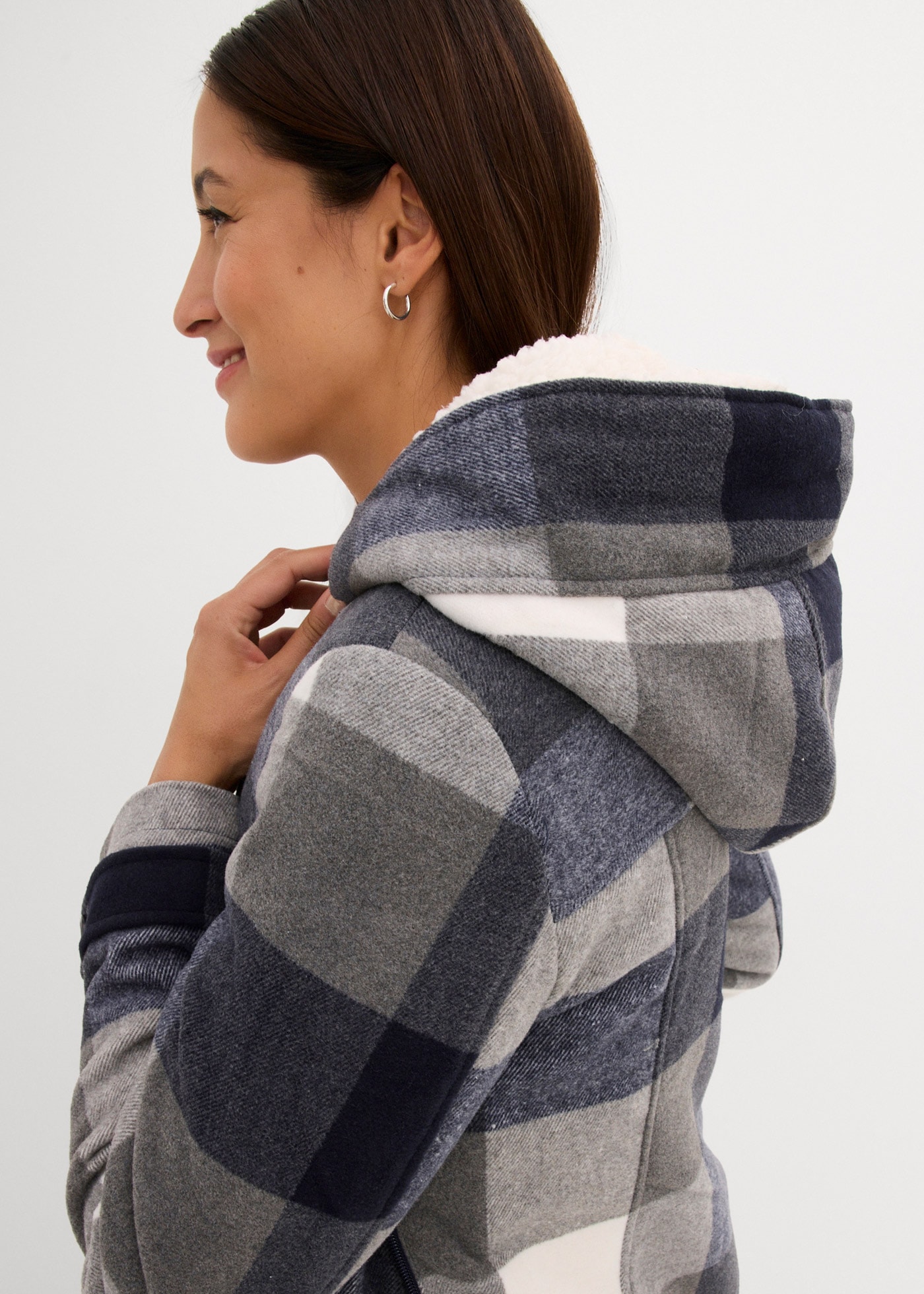 bonprix Umstandsjacke »Woll-Umstandsjacke mit Teddyfutter / Tragejacke« mit Kapuze Woll-Umstandsjacke mit Teddyfutter / Tragejacke