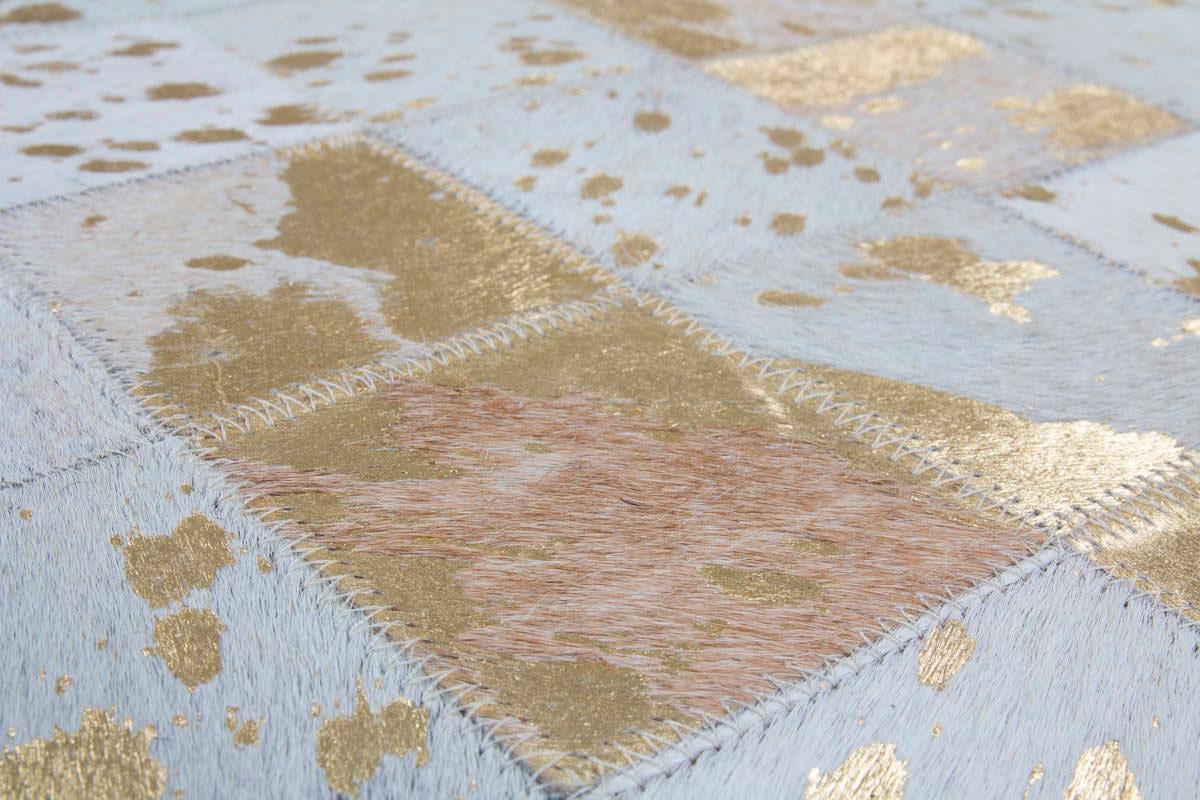 Kayoom Lederteppich »Lavish 210 - Fellteppich«, rechteckig, 8 mm Höhe, 100% Rindsleder, Patchwork-Dessin, Wohnzimmer