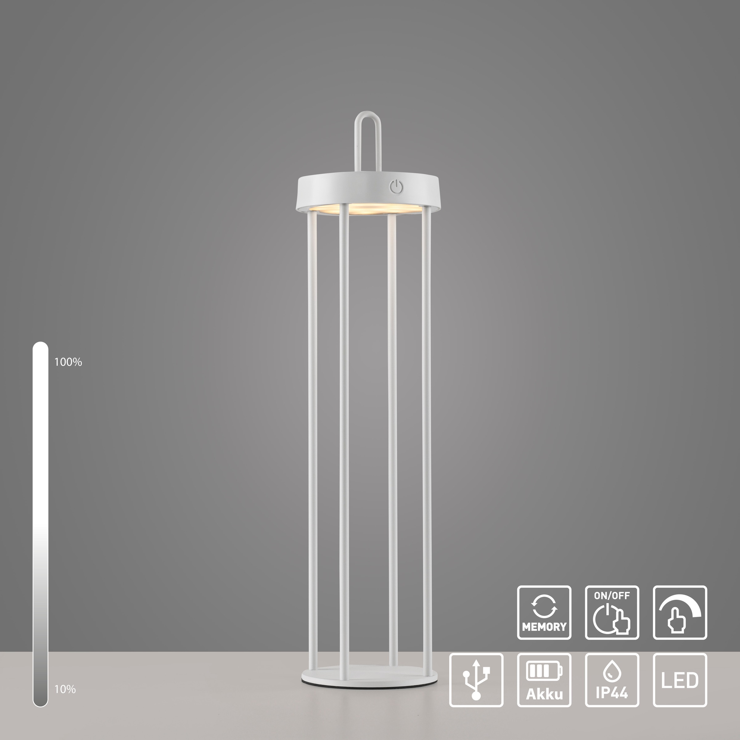 JUST LIGHT Stehlampe »ANSELM«, 1 flammig, Leuchtmittel LED-Modul | LED fest integriert, Akkuleuchte