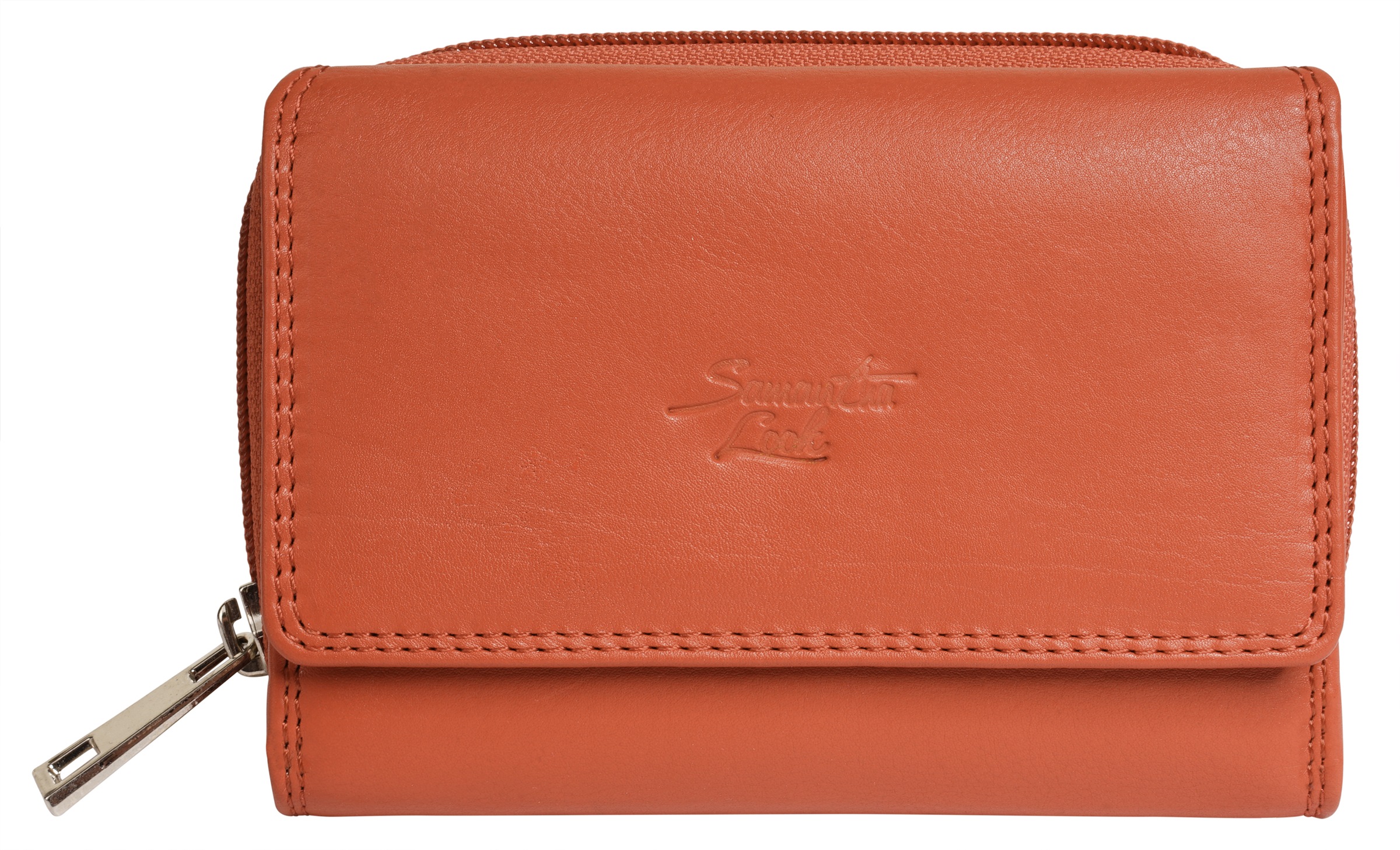 Samantha Look Damen Geldbörse echt Leder in orange