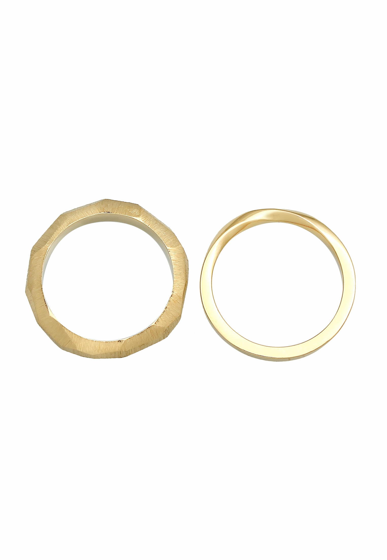 Elli Premium Ring-Set »Ring Bandring Basic Gedreht Struktur (2 tlg) 925 Silber«