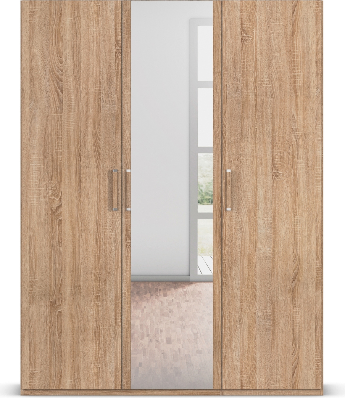 rauch Drehtürenschrank »Kleiderschrank Schrank Garderobe Schlafzimmerschrank EVELYN«, (in 2 Höhen 197 oder 210 cm erhältlich), in elegantem Stil, viel Stauraum 3 Breiten und 2 Höhen MADE IN GERMANY