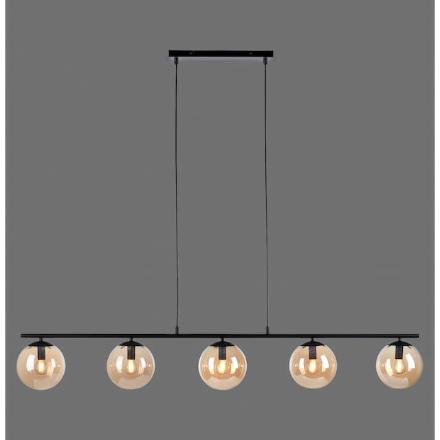 andas Pendelleuchte »Nymölla«, 5 flammig-flammig, Hängelampe mit großen  amber farbigem Glas, schwarz Esszimmerlampe bei OTTO