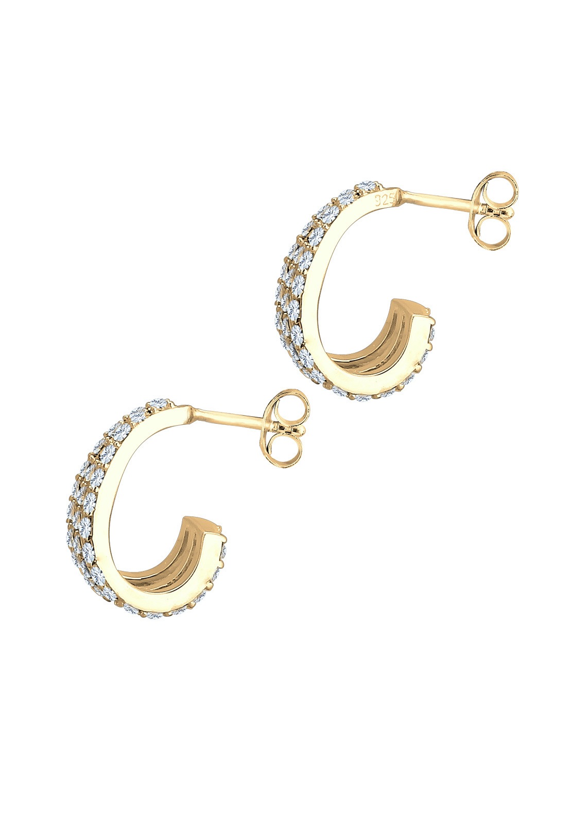 Elli Paar Creolen »Ohrringe Creolen Weiß 925 Sterling Silber, mit Kristallen von Swarovski®«