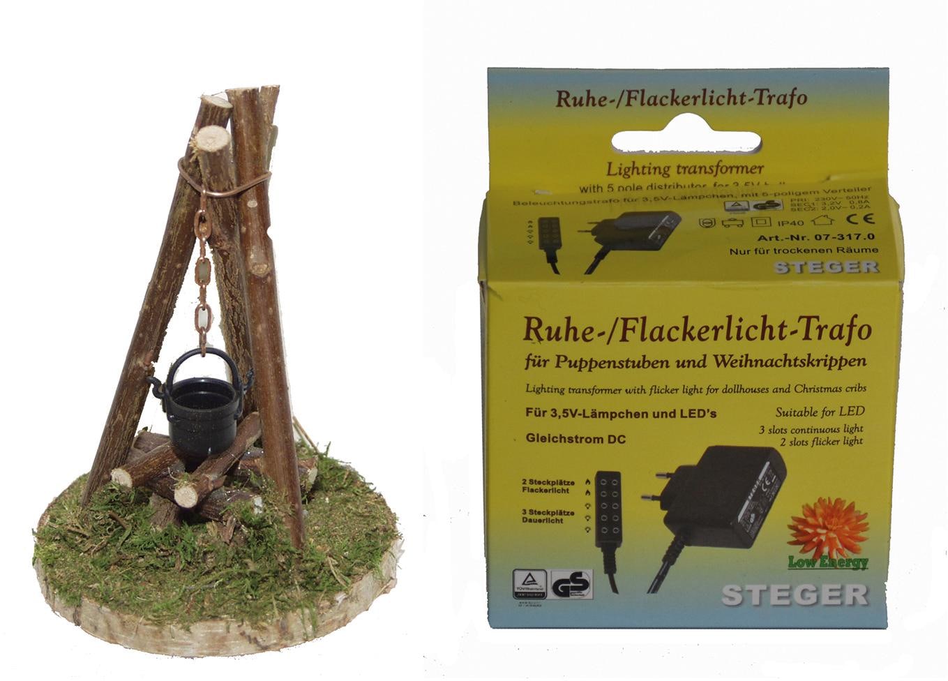 Alfred Online bestellen im (Set, St.) OTTO Kolbe »Lagerfeuer Flacker-Ruhelicht, und Beleuchtung Weihnachtsdeko«, 2 mit Krippen-Zubehör Shop