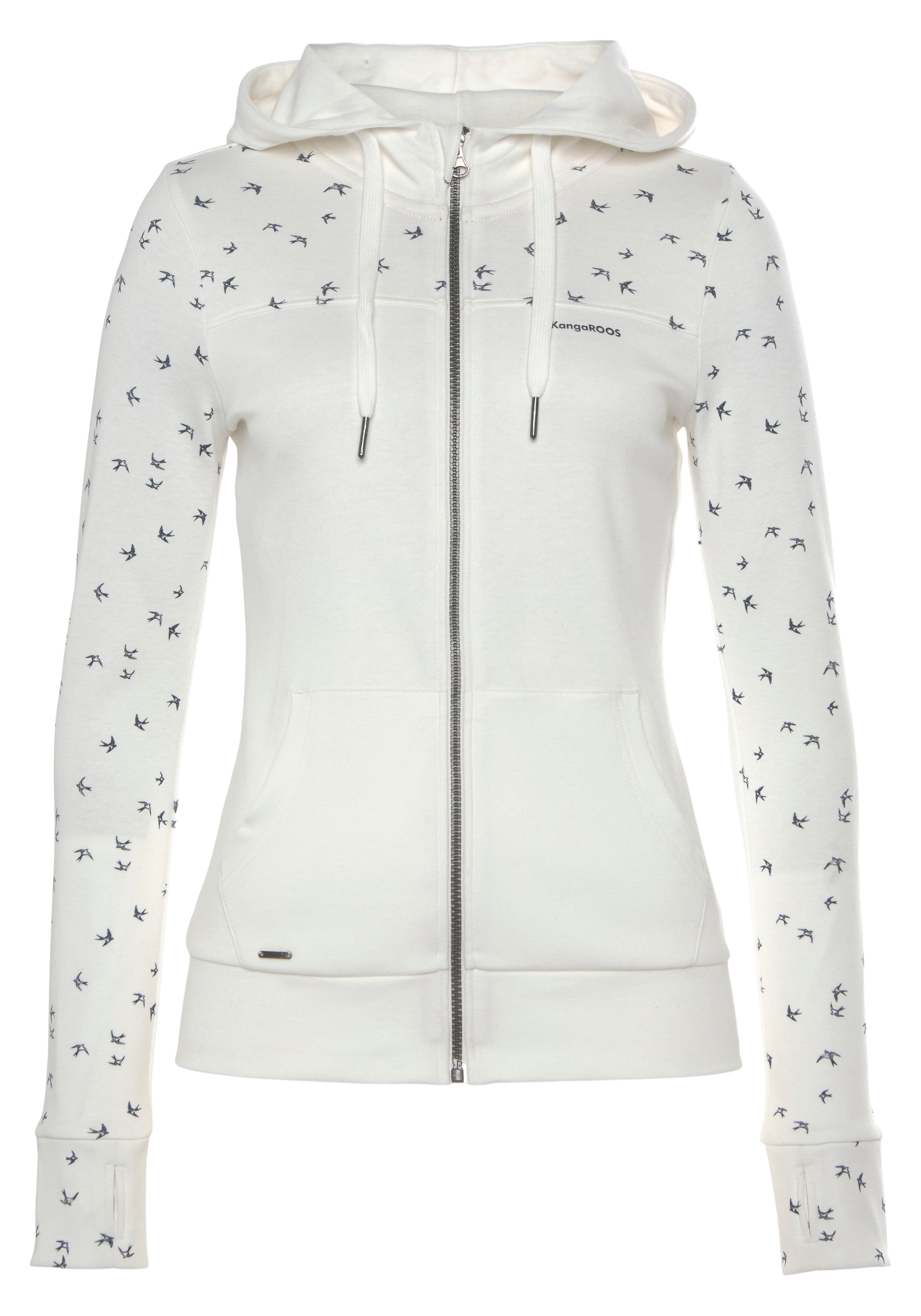 KangaROOS Kapuzensweatjacke, mit filigranem Print