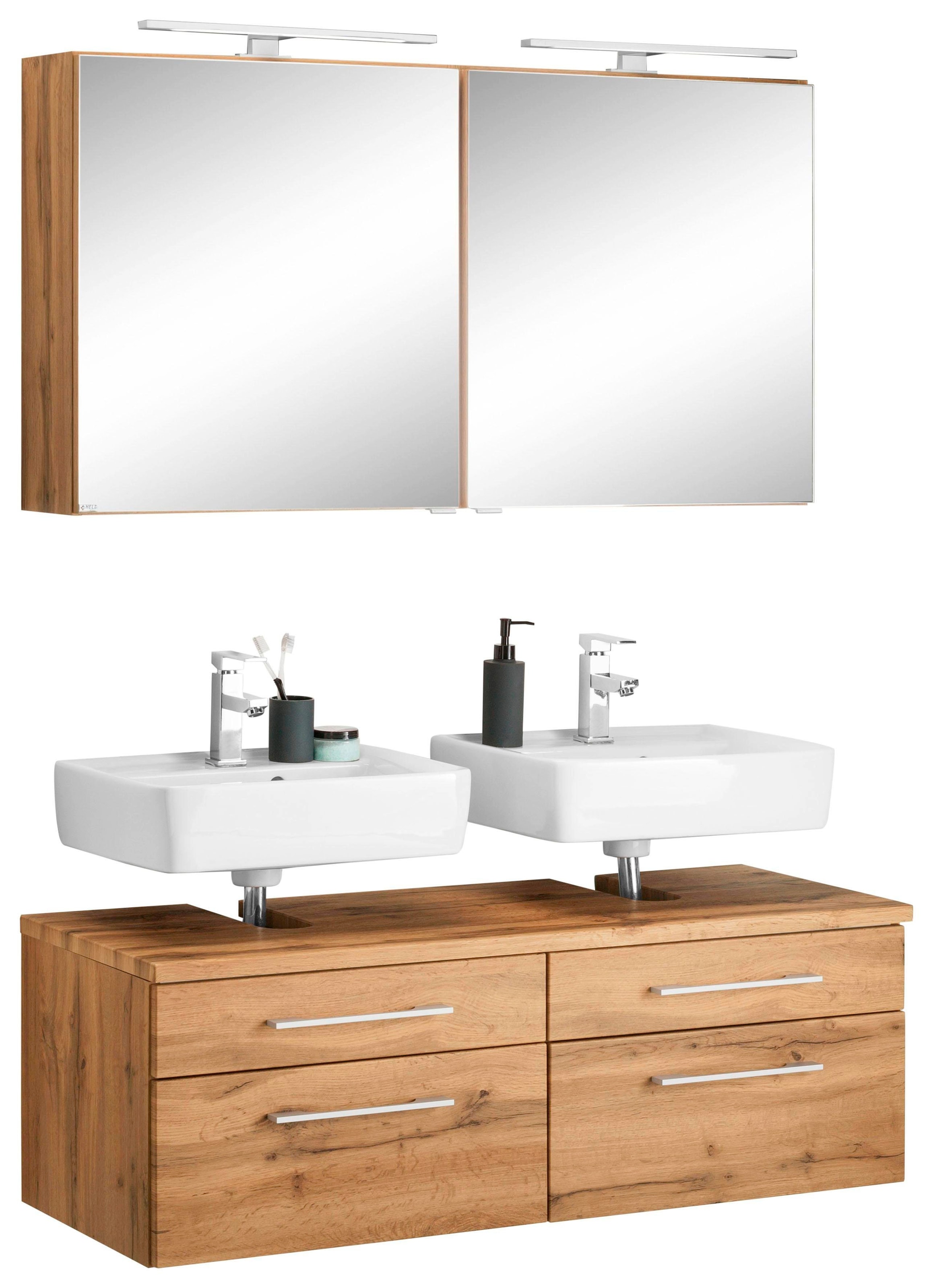 HELD MÖBEL und bei St.), Spiegelschrank Waschbeckenunterschrank OTTO (2 »Davos«, 2 Badmöbel-Set kaufen