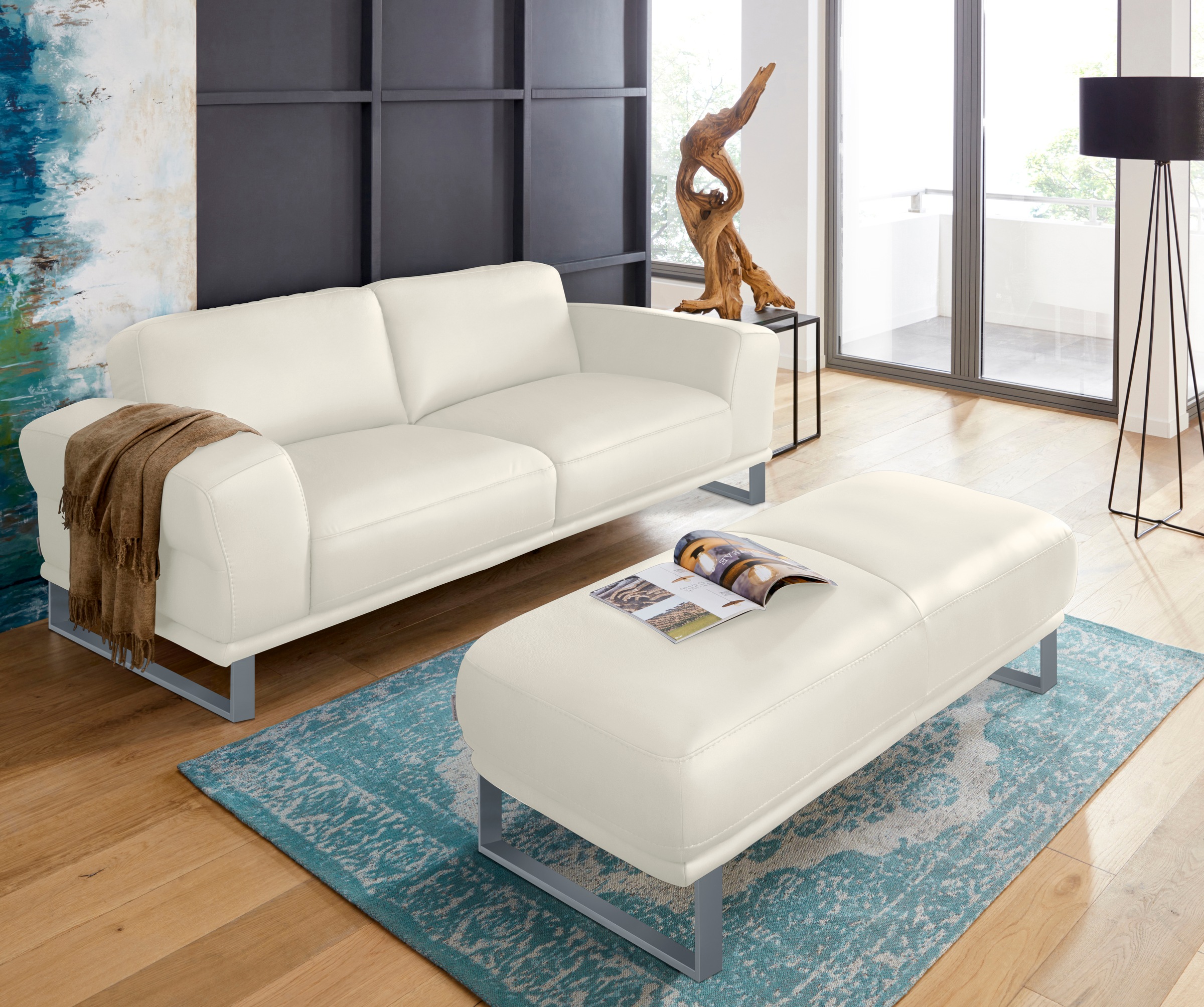 W.SCHILLIG 2,5-Sitzer »montanaa« mit Metallkufen in Schwarz pulverbeschichtet, Breite 212 cm