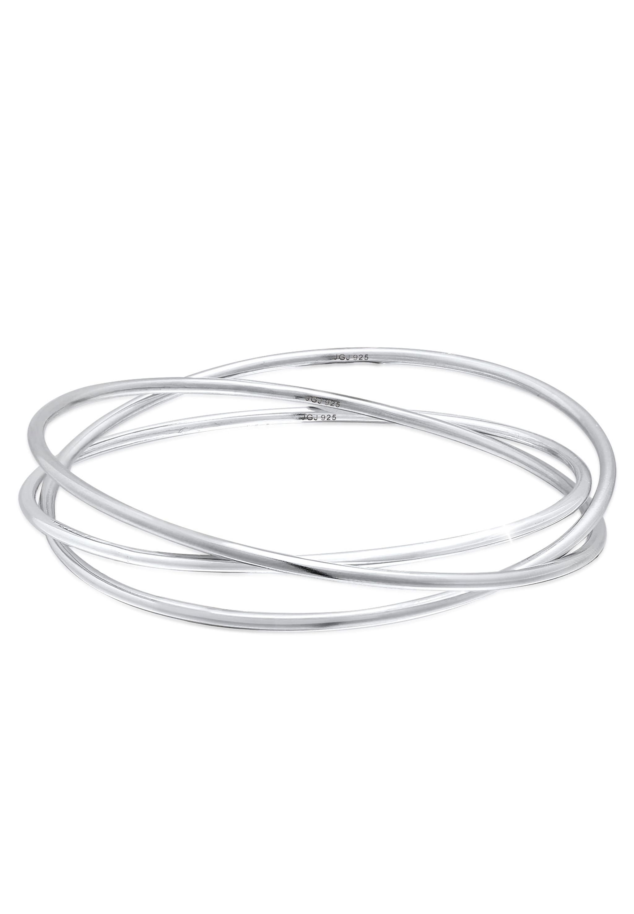 Elli Premium Armreif »Armband Armreif Dreier Mehrreihig Verschlungen 925 Silber«