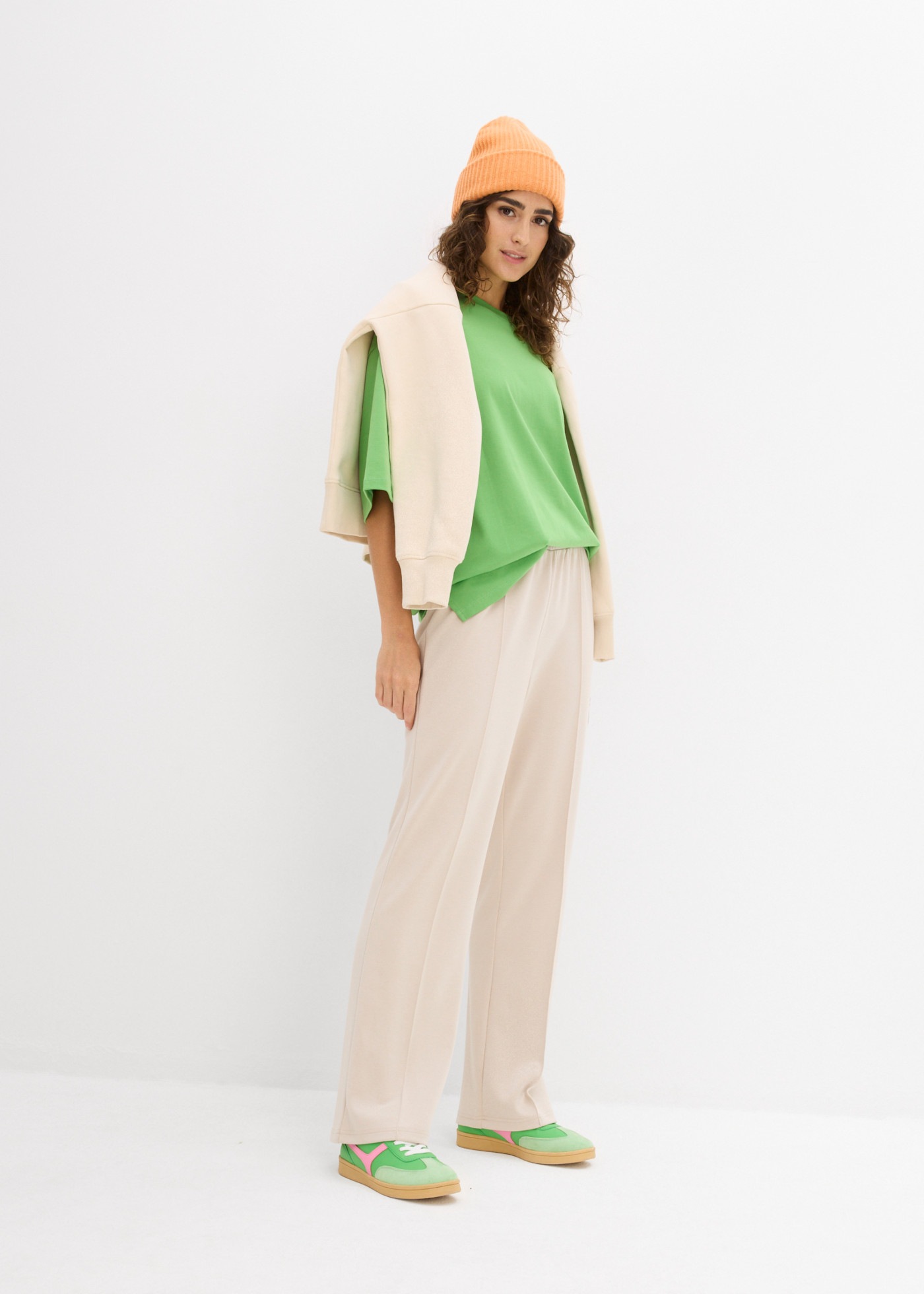 bonprix Longshirt Oversized Schnitt, Halbarm, für Frühling und Sommer