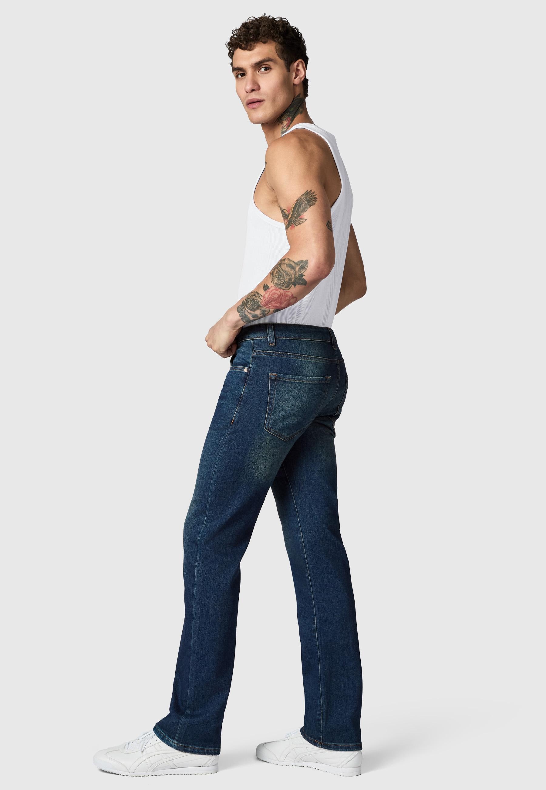 PEAK TIME Straight-Jeans »Straight-Jeans Orbis« Herren Jeans mit Logoprägung