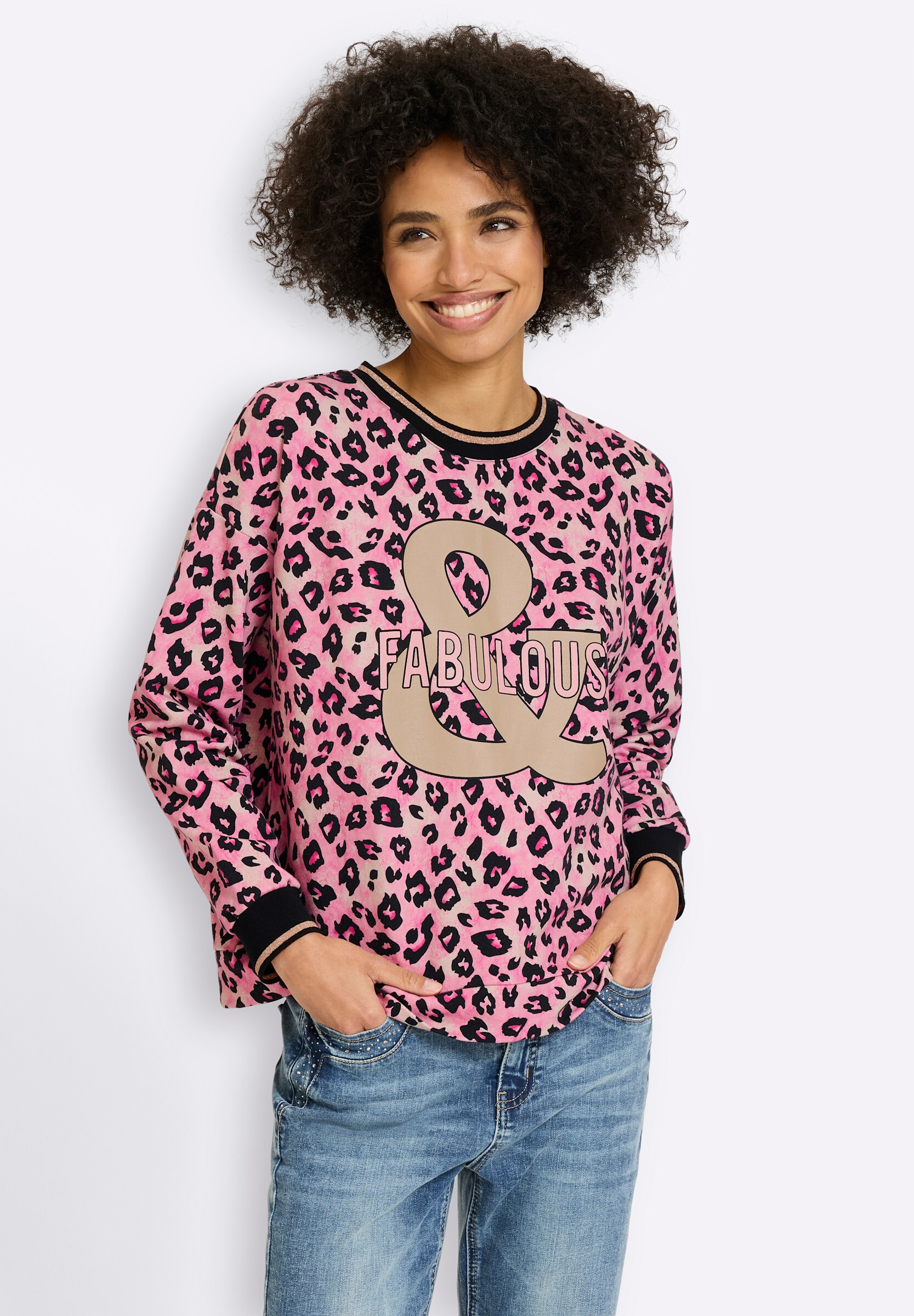heine Sweatshirt »Sweatshirt Sweatshirt mit Leo-Print«
