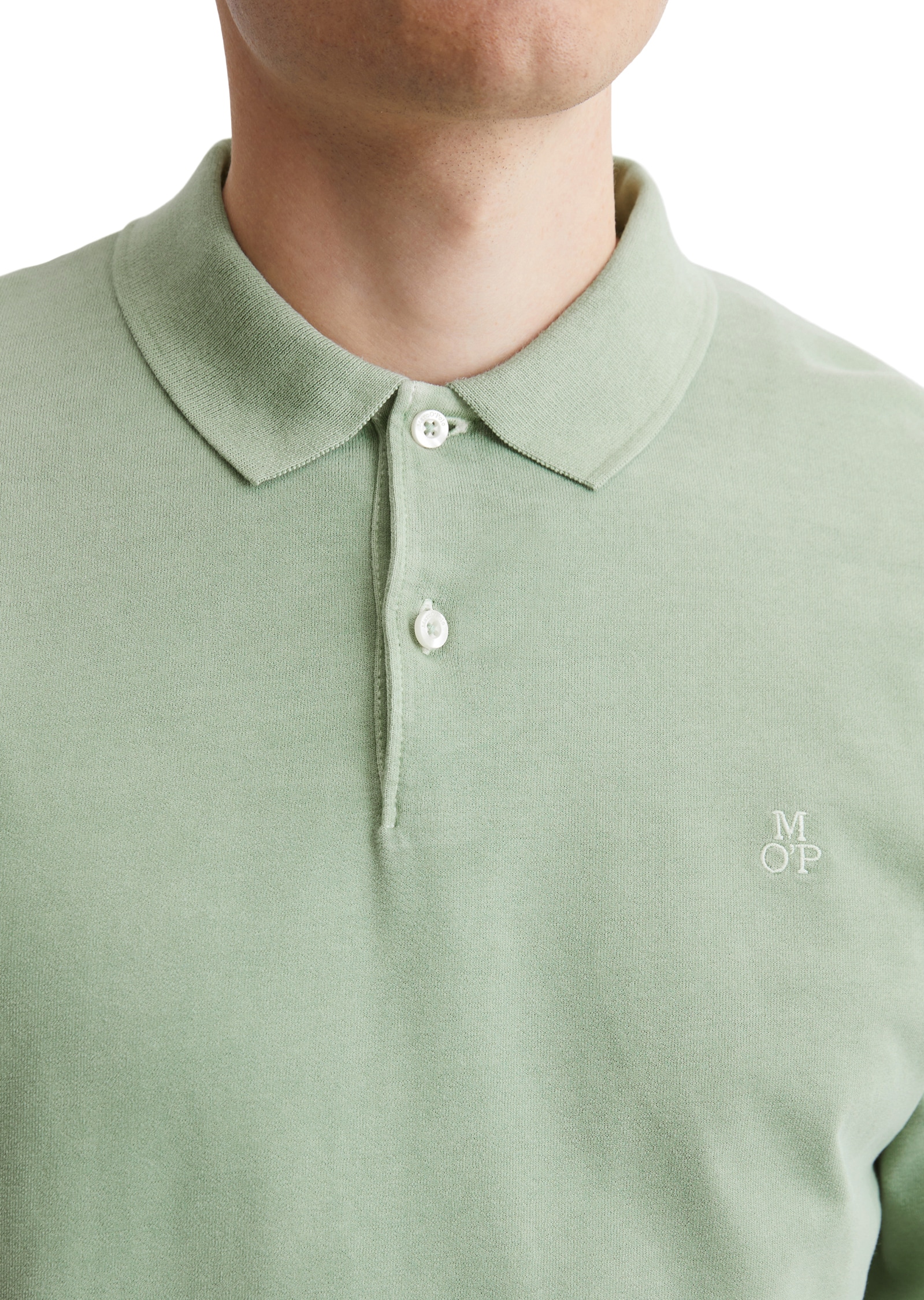 Marc O'Polo Langarm-Poloshirt, im Washed-Look