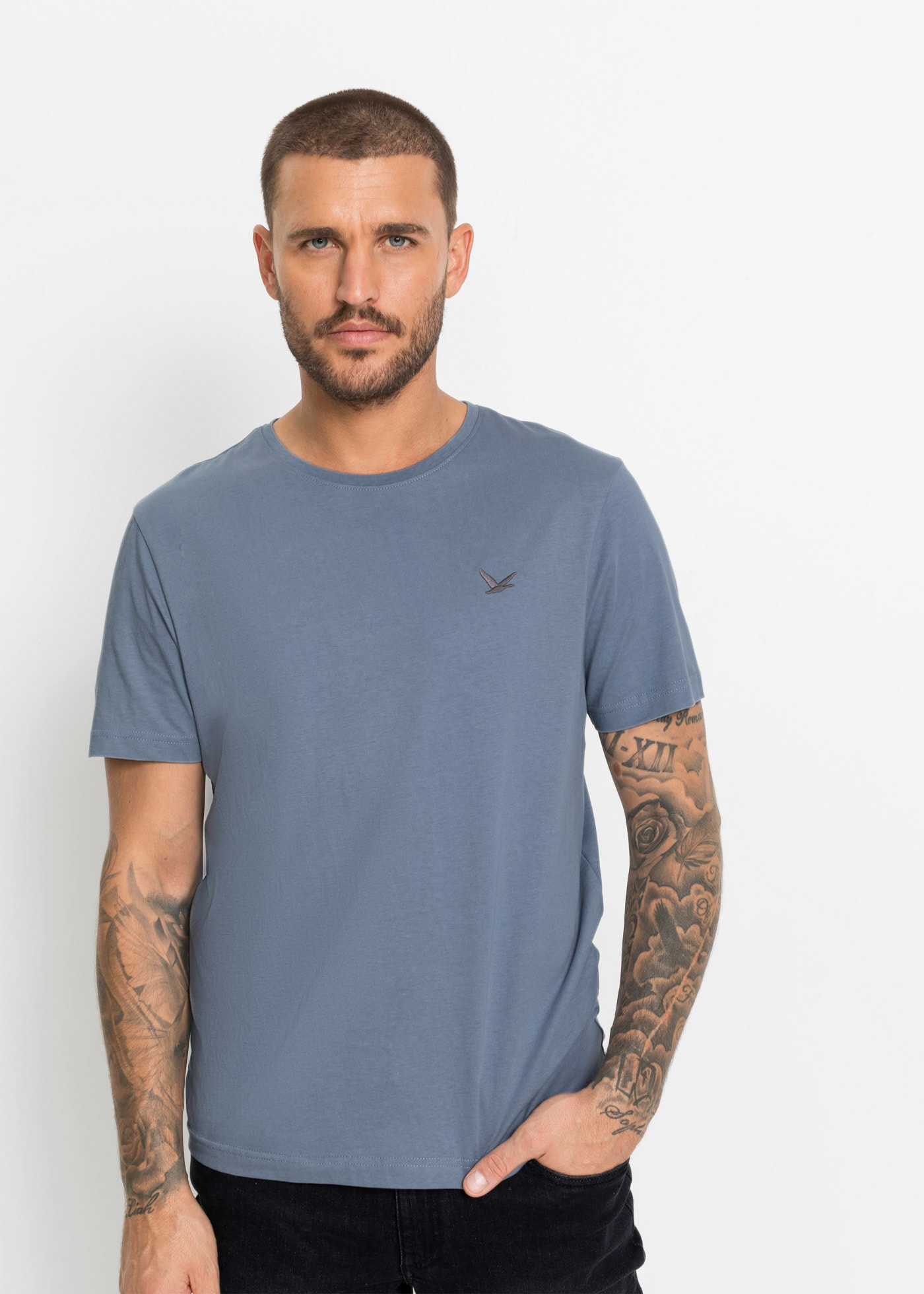 bonprix T-Shirt Packung, 3 Stk. Regular Fit, Kurzarm, für den Alltag, aus Baumwolle und Viskose