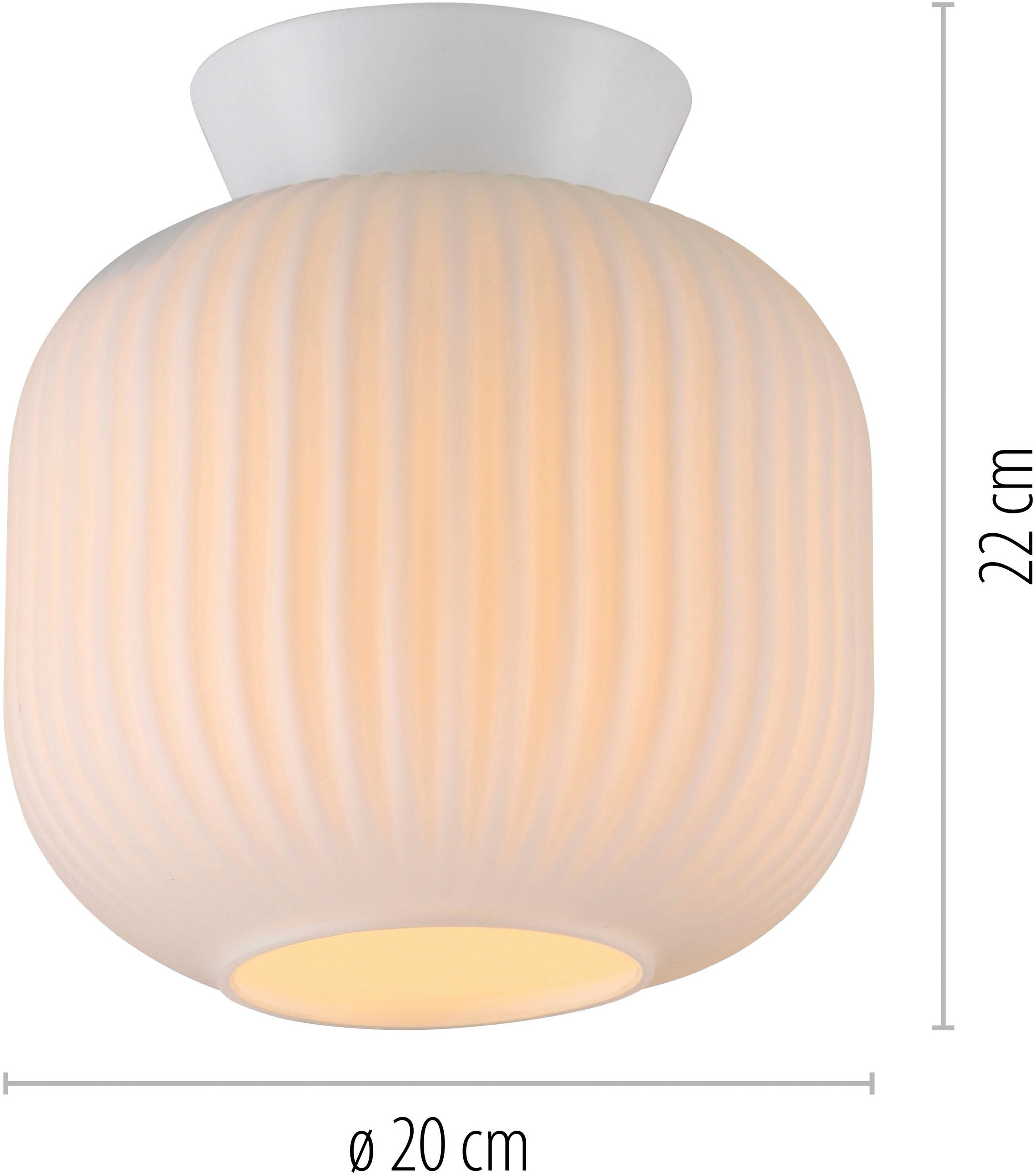 SCHÖNER WOHNEN-Kollektion LED Deckenleuchte »NAMI« E27 1 Stk. SCHÖNER WOHNEN Kollektion, geriffeltes Glas