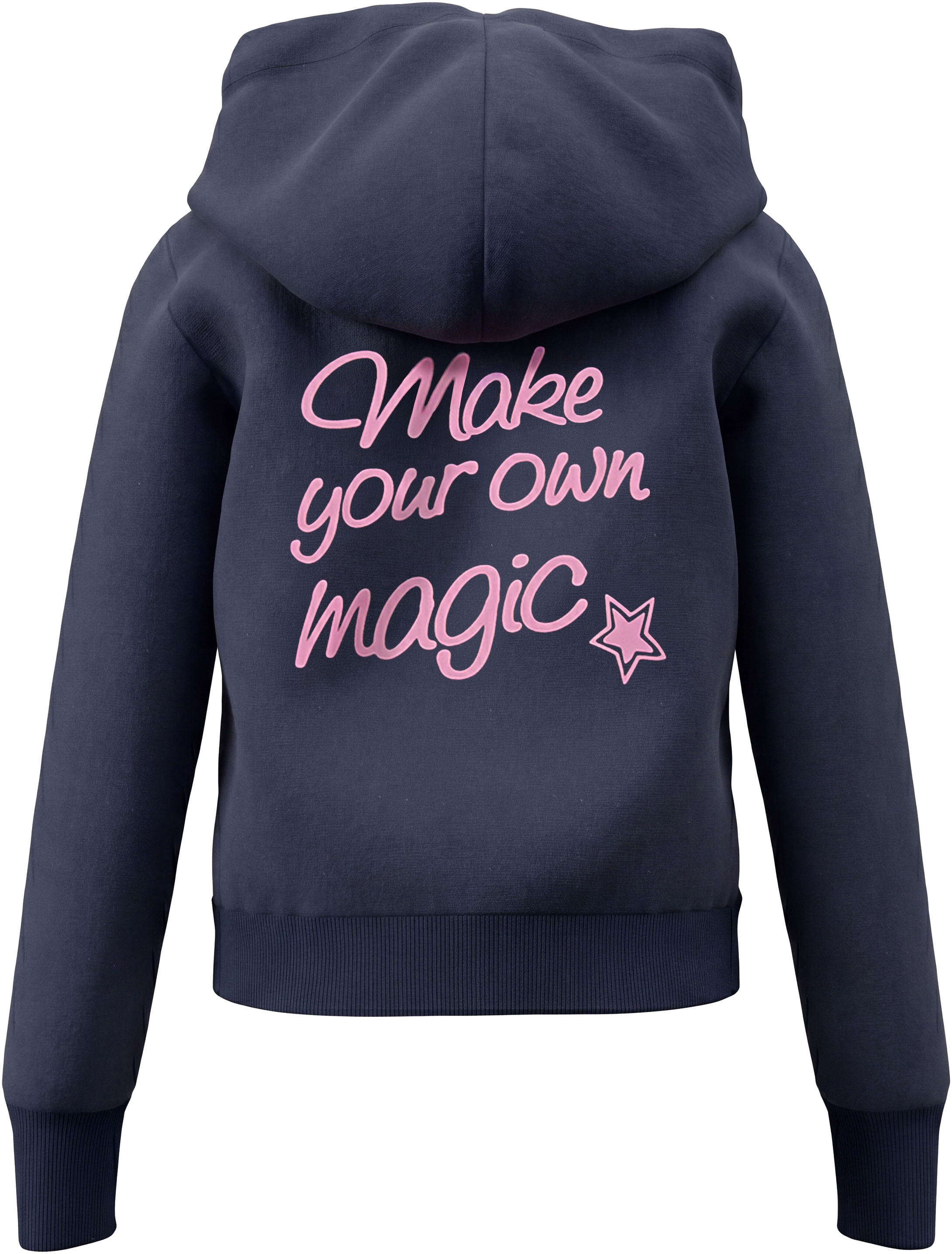 KIDSWORLD Kapuzenshirt »Slogan Hoodie: MAKE YOUR OWN MAGIC« Shirt mit Front- und Rückendruck, kurze Schnittform, Statement-Print