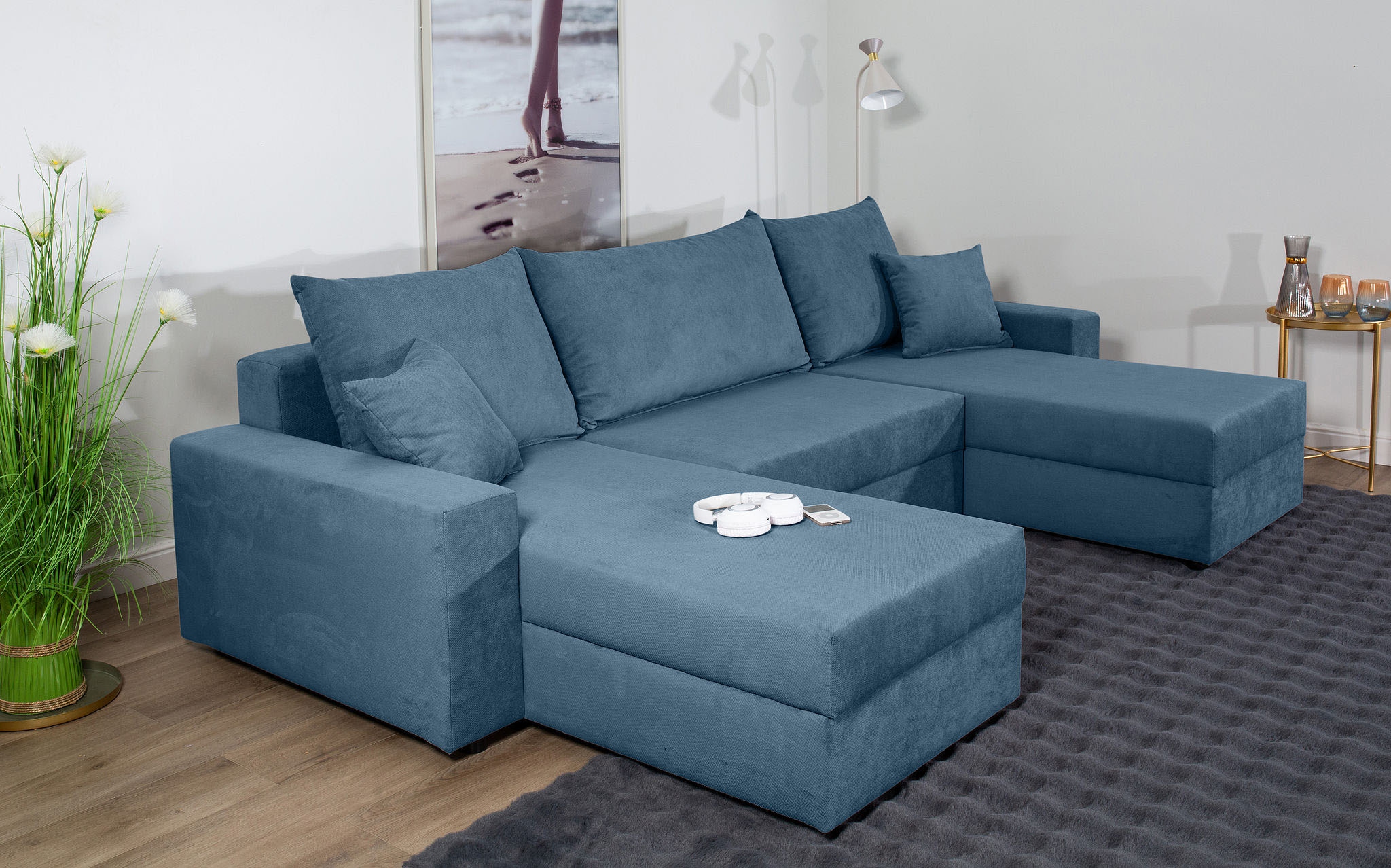 COLLECTION AB Wohnlandschaft »Pico U-Form« Wohnlandschaft,2 X Ottomane,Polyätherschaum Polsterung