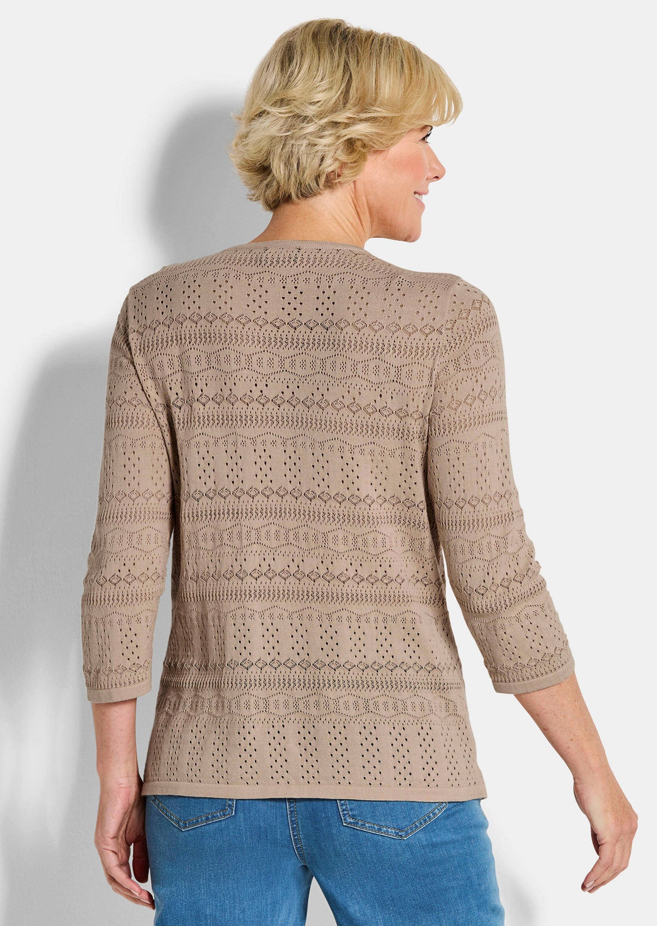 GOLDNER Rundhalspullover »Sommerpullover mit V-Ausschnitt« angenehmer Tragekomfort