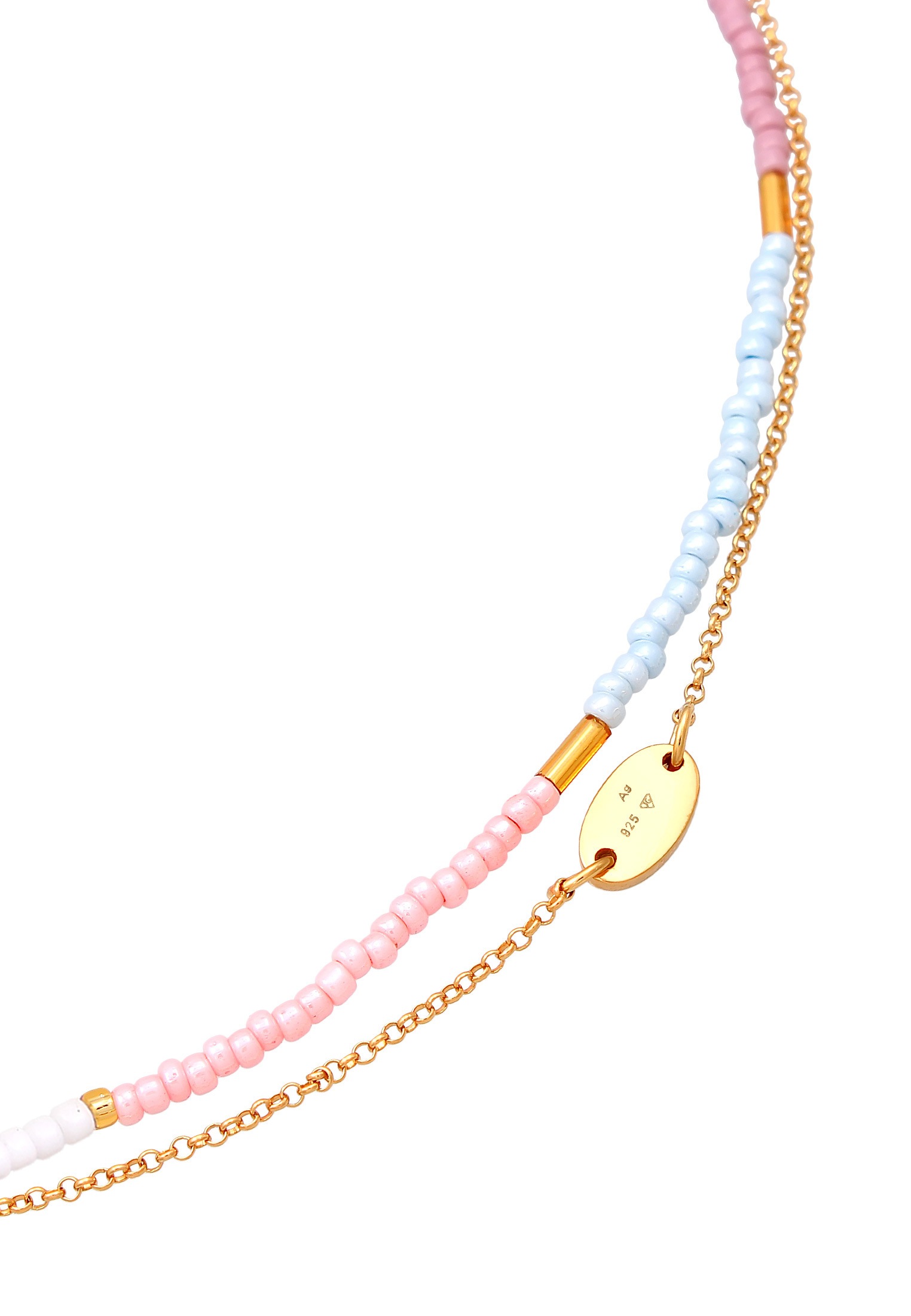 Elli Silberkette »Halskette Choker Layer Bead Pastell 925 Silber«