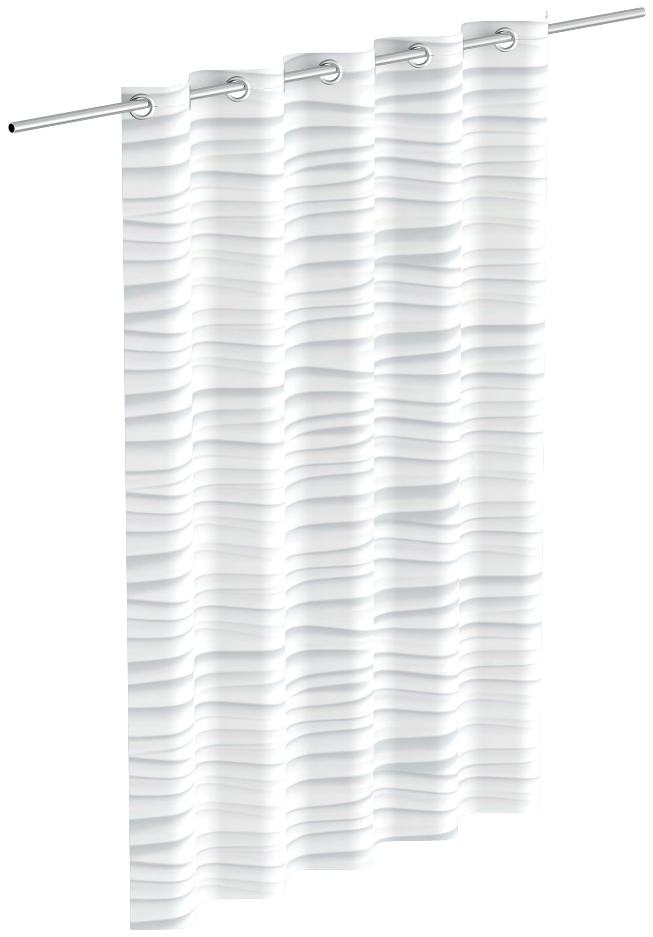 Duschvorhang »White Wave«, waschbarer Antischimmel Textil Vorhang (Höhe 200 cm)