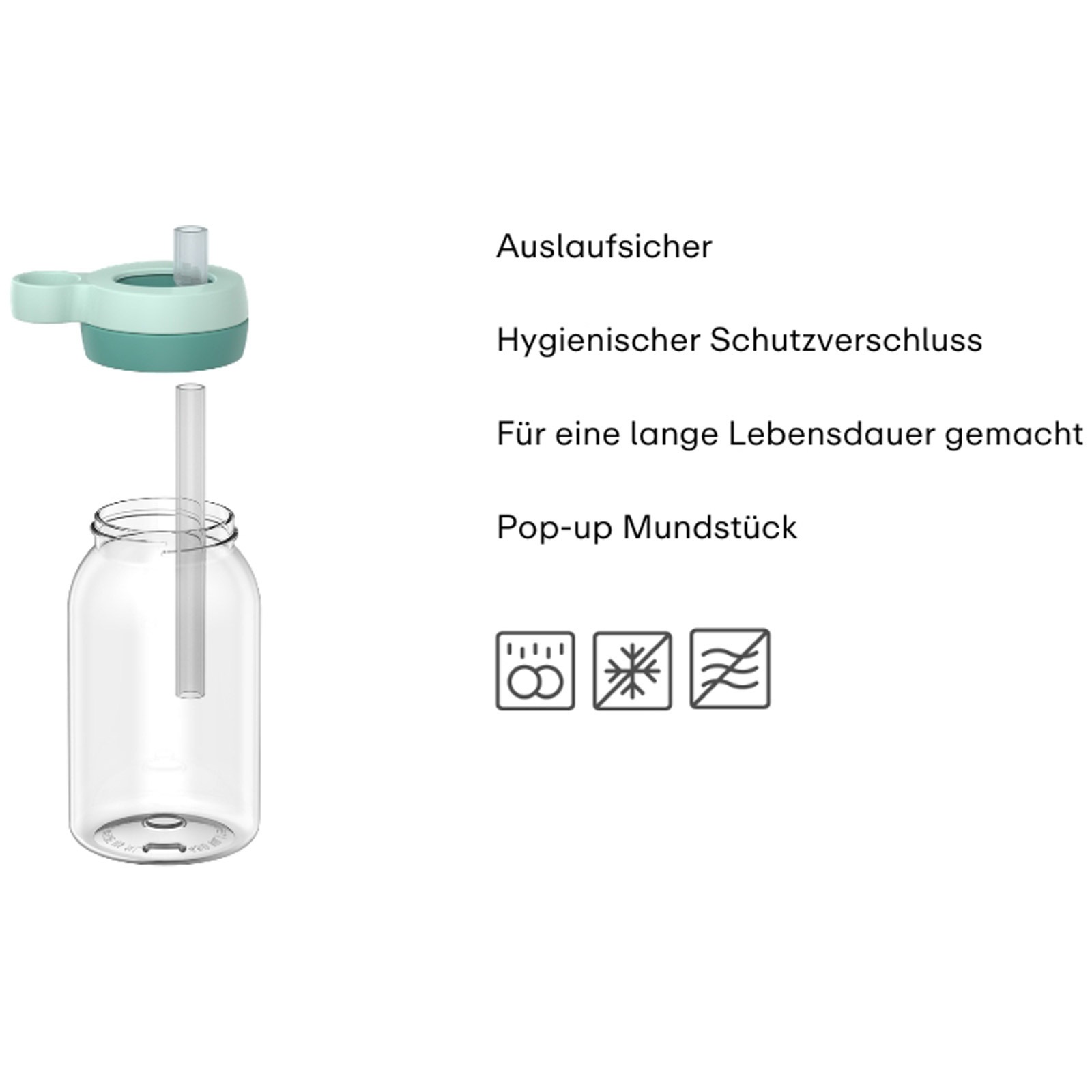 Mepal Trinkflasche »Trinkflasche mit Trinkhalm Campus 450 ml« Spülmaschinengeeignet