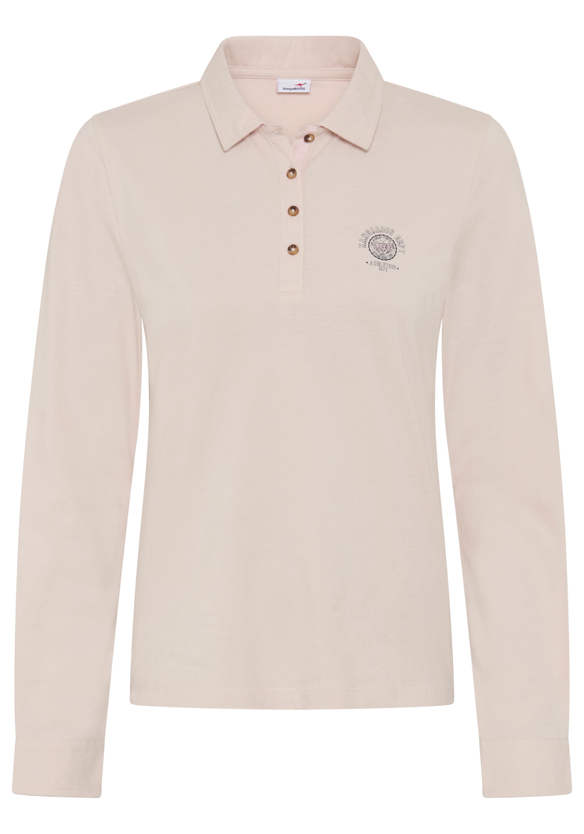 KangaROOS Poloshirt aus Jersey, mit Drucke, körpernahe Passform, Langarm